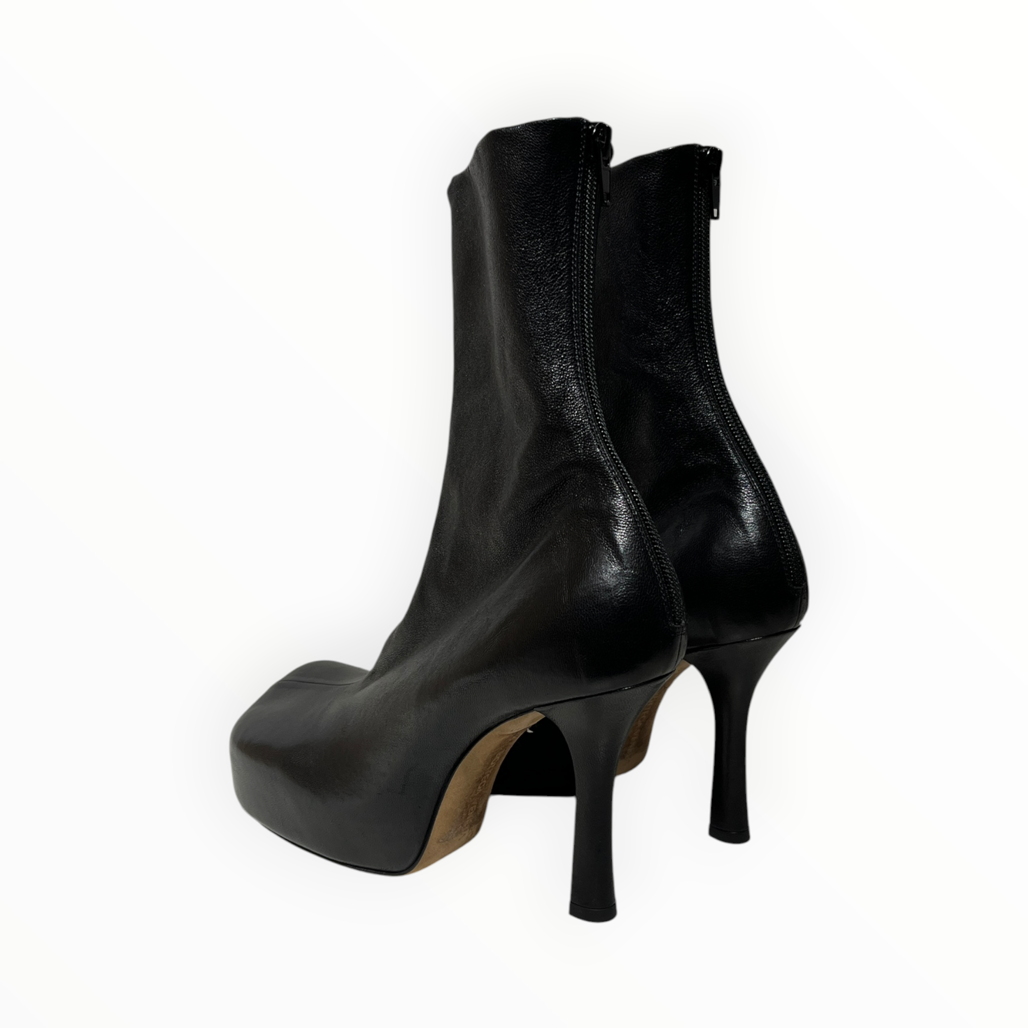 BOTTEGA VENETA/Heels/US 5.5/Leather/BLK/SOCK BOOTS view 2