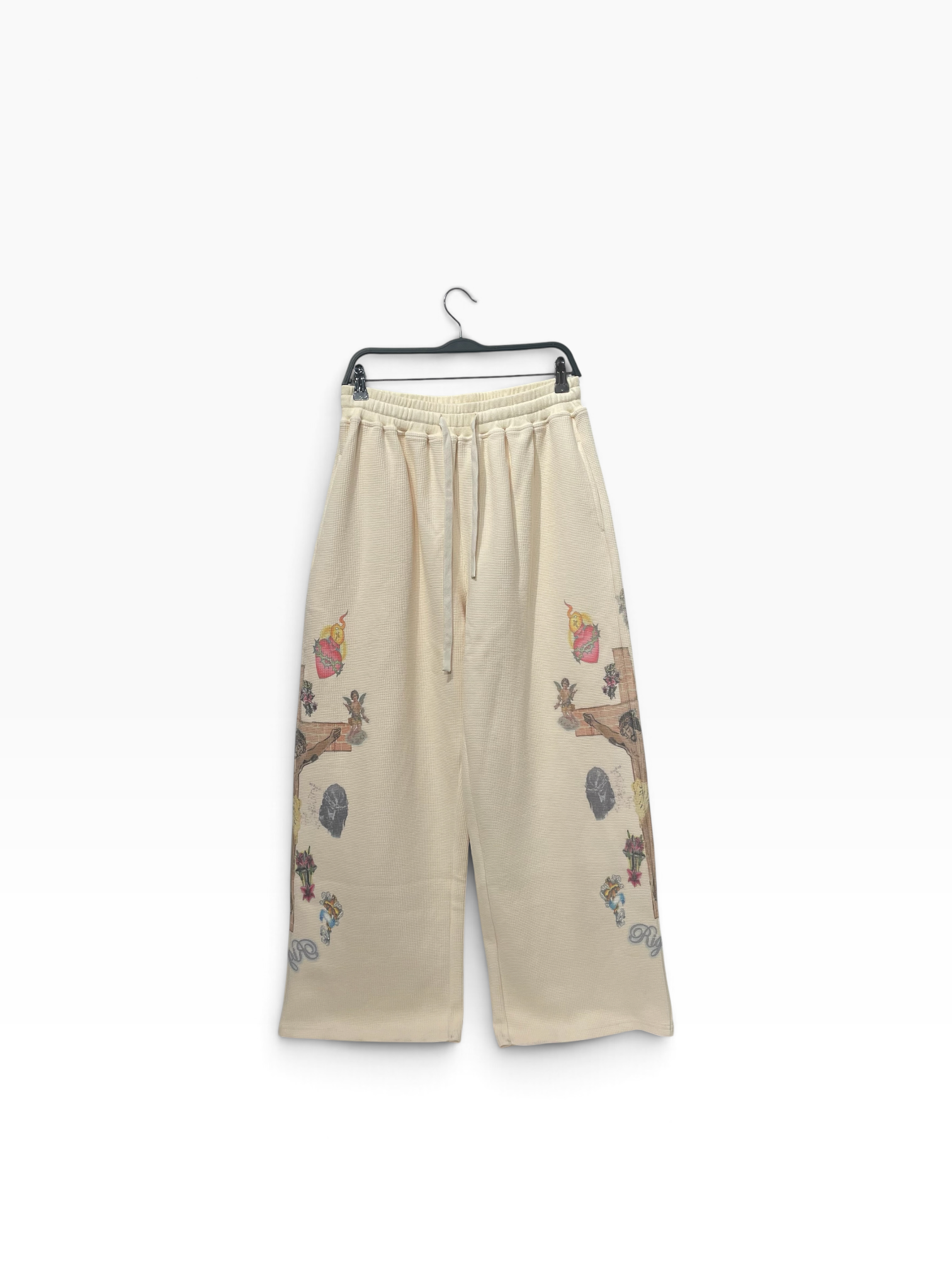 RIGHTEOUS/Straight Pants/L/Cotton/WHT/JESUS PRINT view 1