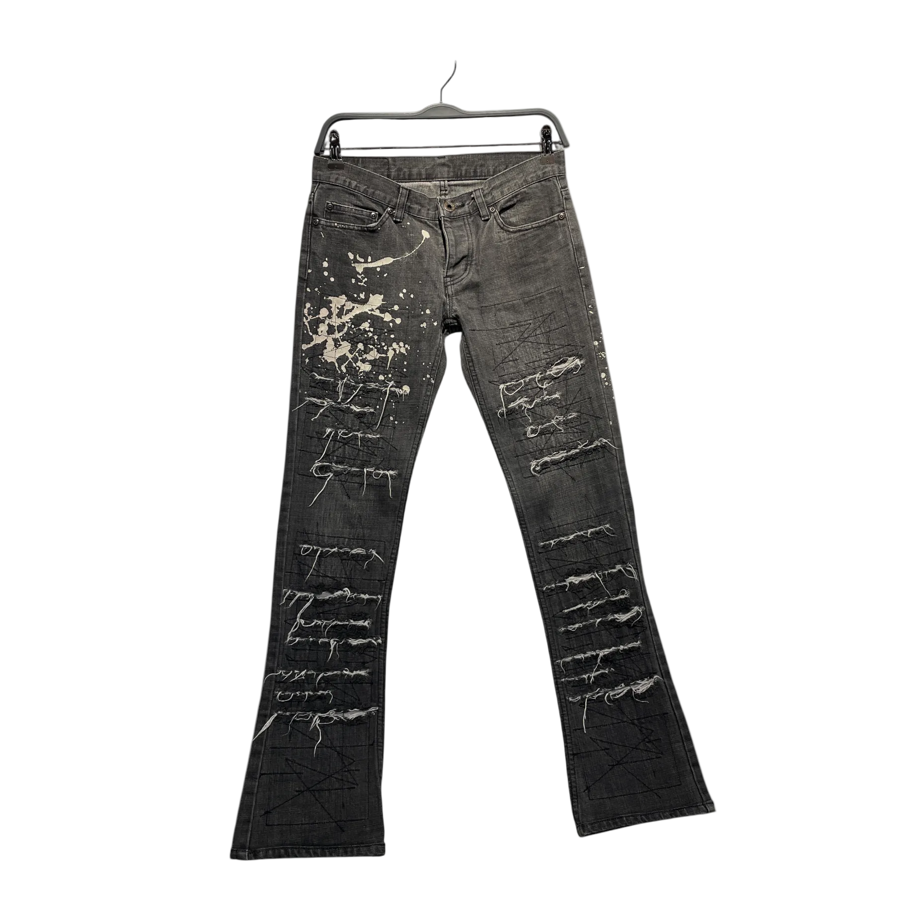 Hysterics/Bootcut Pants/XS/All Over Print/Denim/BLK/ view 1
