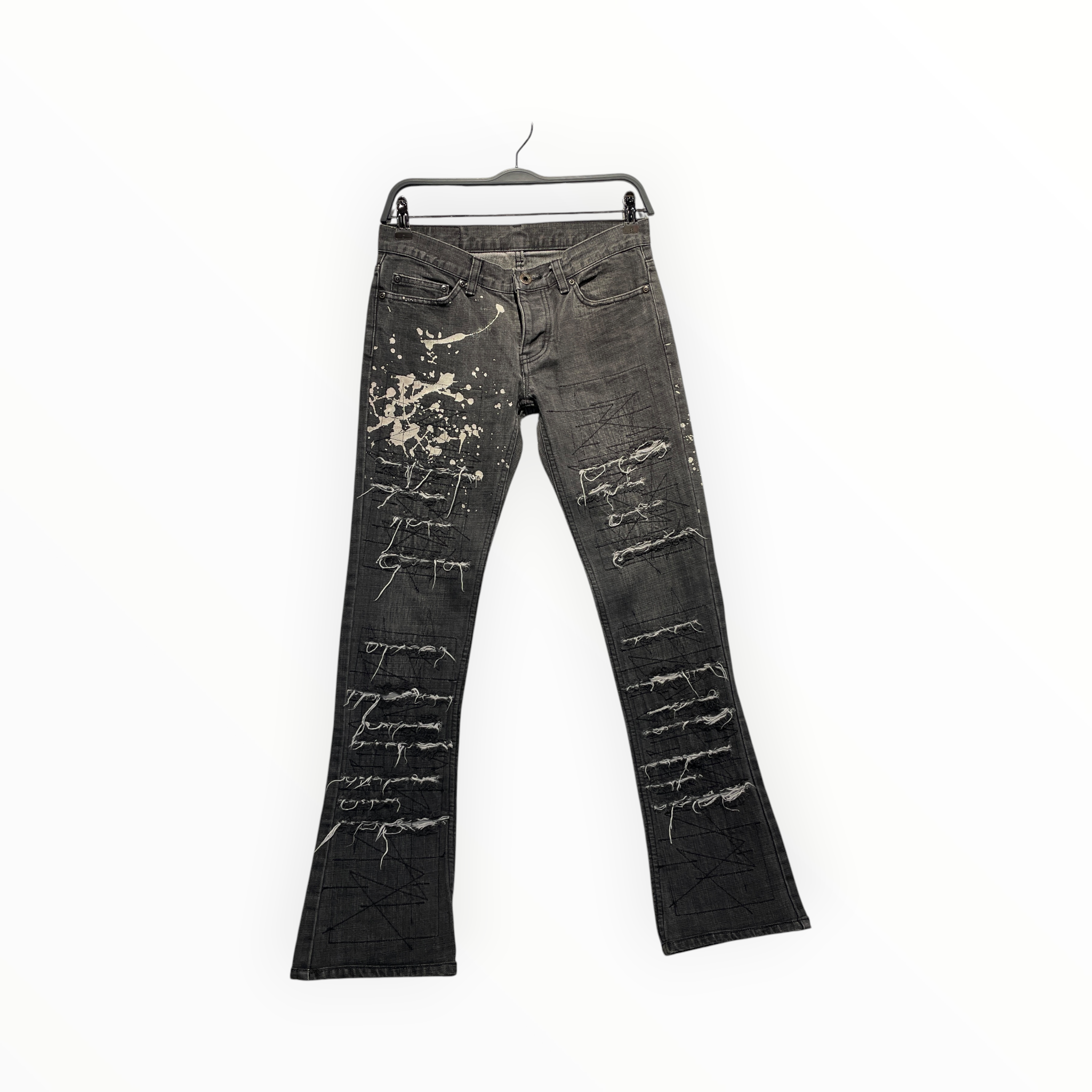 Hysterics/Bootcut Pants/XS/All Over Print/Denim/BLK/ view 1