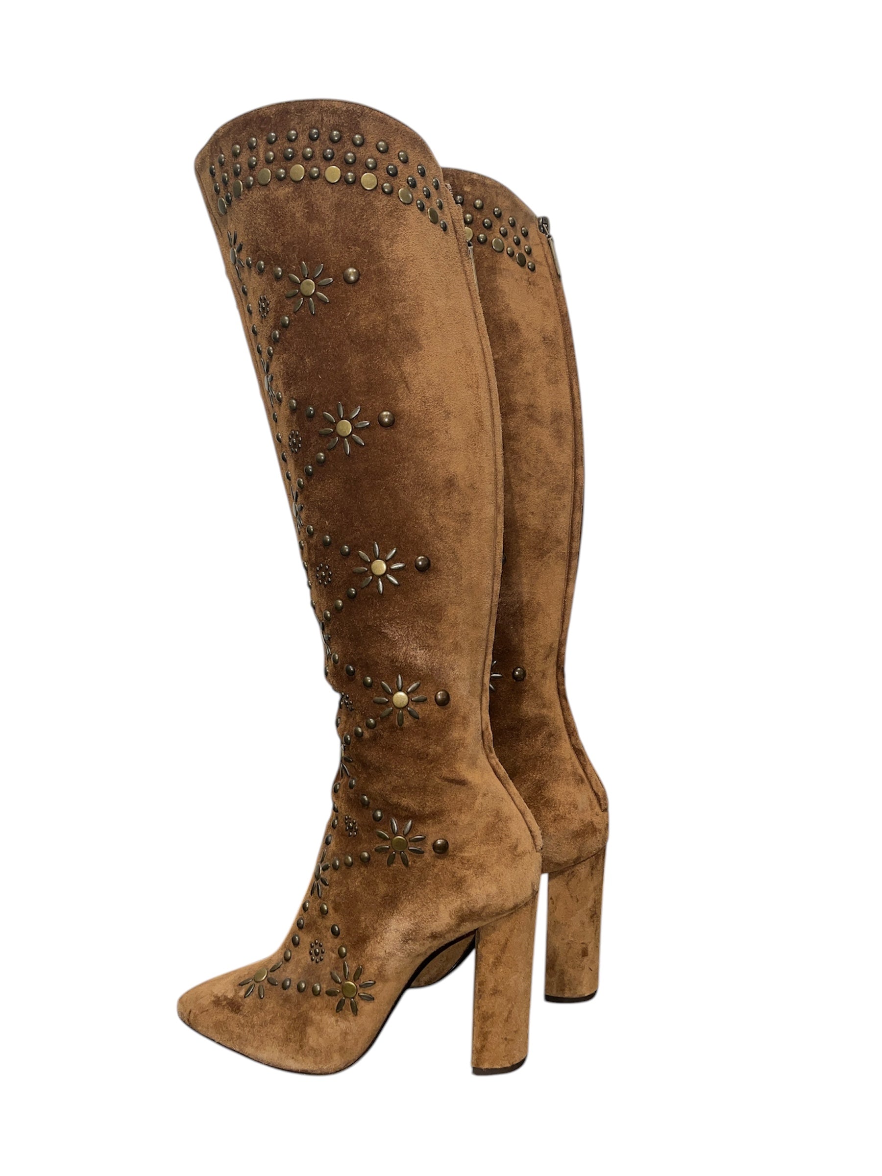 SAINT LAURENT/Long Boots/EU 39.5/Suede/CML/Knee-high/ view 2