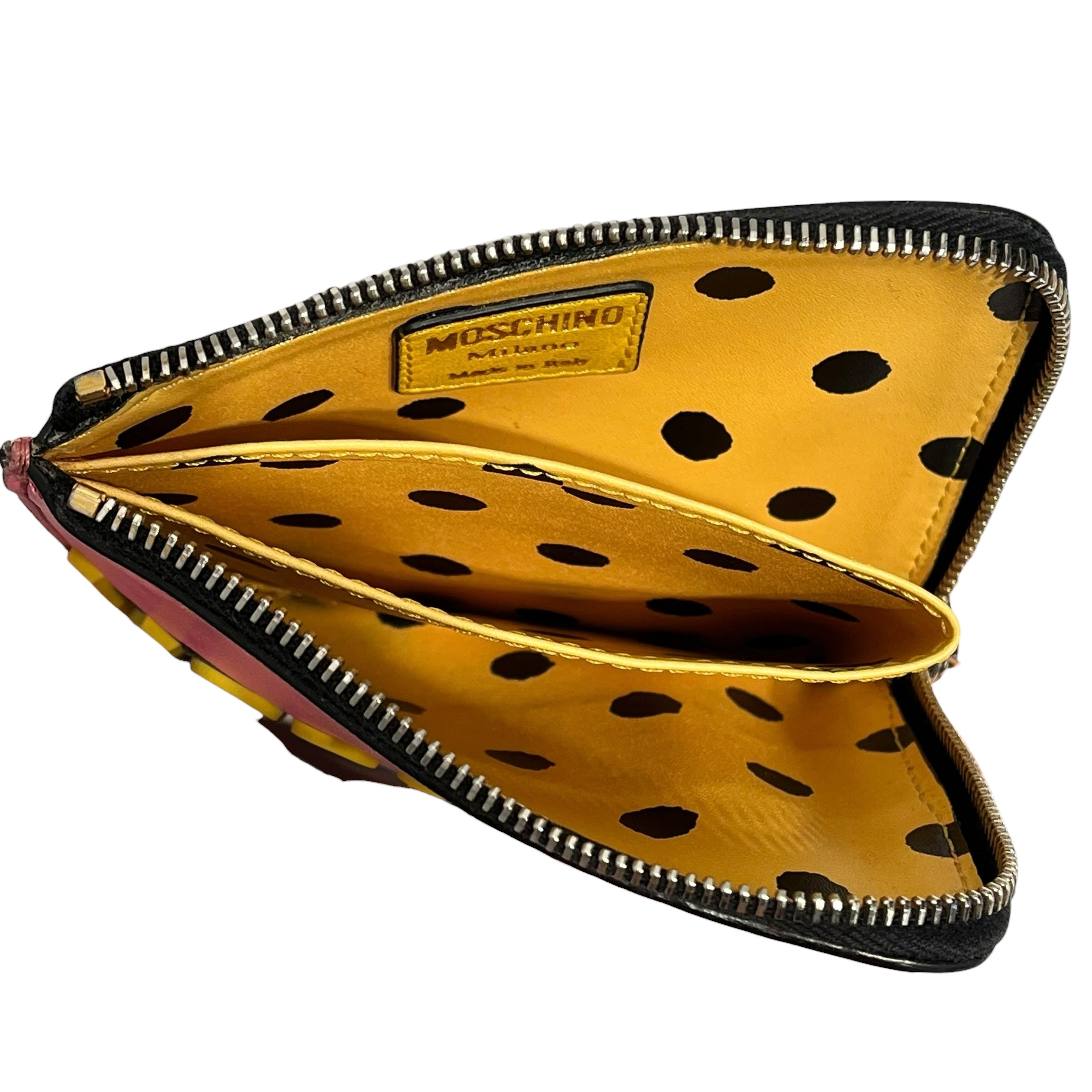 MOSCHINO/Wallet/Polka dot/Leather/PNK/Yellow Moschino Text view 3