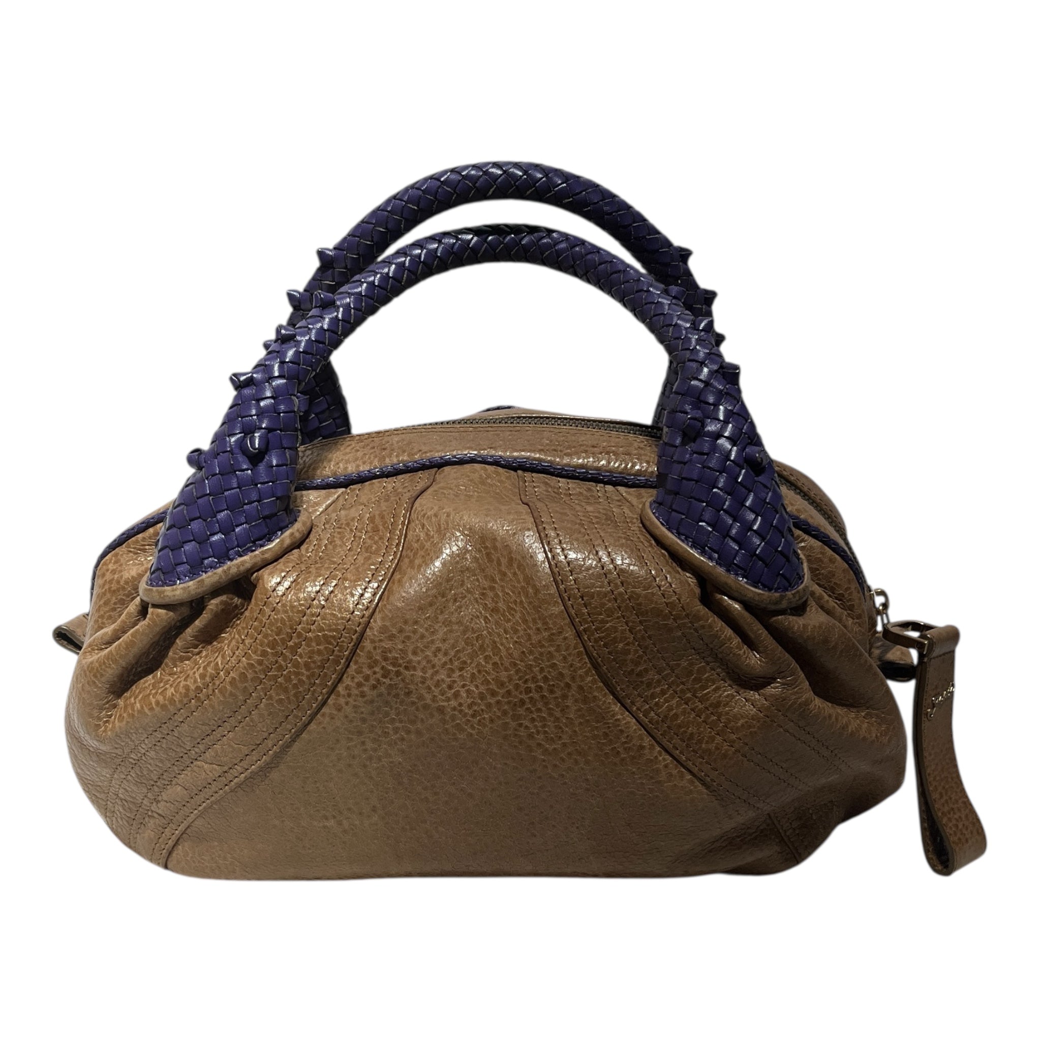 FENDI/Hand Bag/Leather/BRW/spy bag purple handle view 2