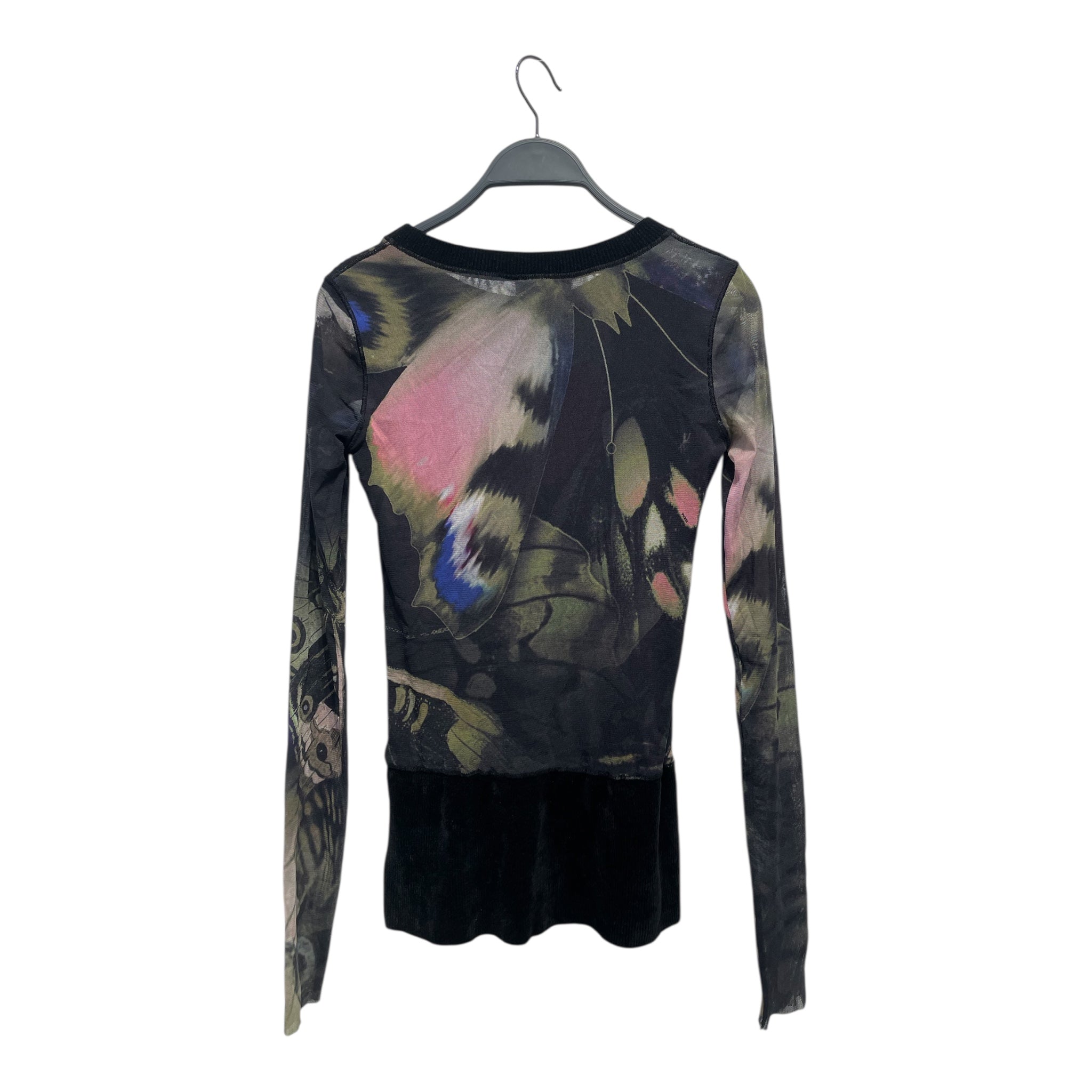 FUZZI/LS Cut & Sew/L/All Over Print/Polyester/BLK/BUTTERFLY WING PRINT view 2