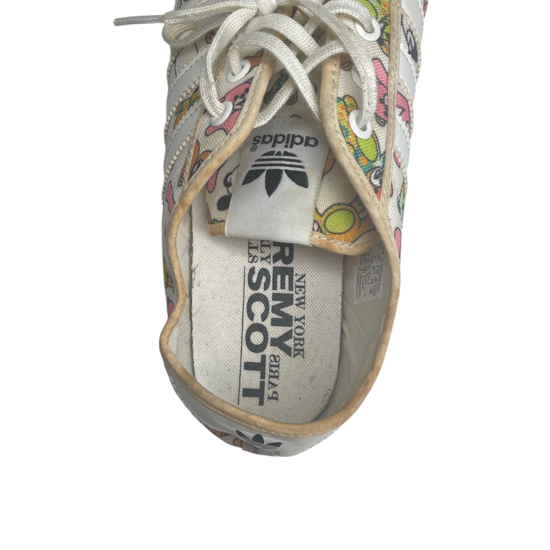 JEREMY SCOTT/adidas/Low-Sneakers/US 9/All Over Print/Cotton/WHT/bears all over sneaker view 3