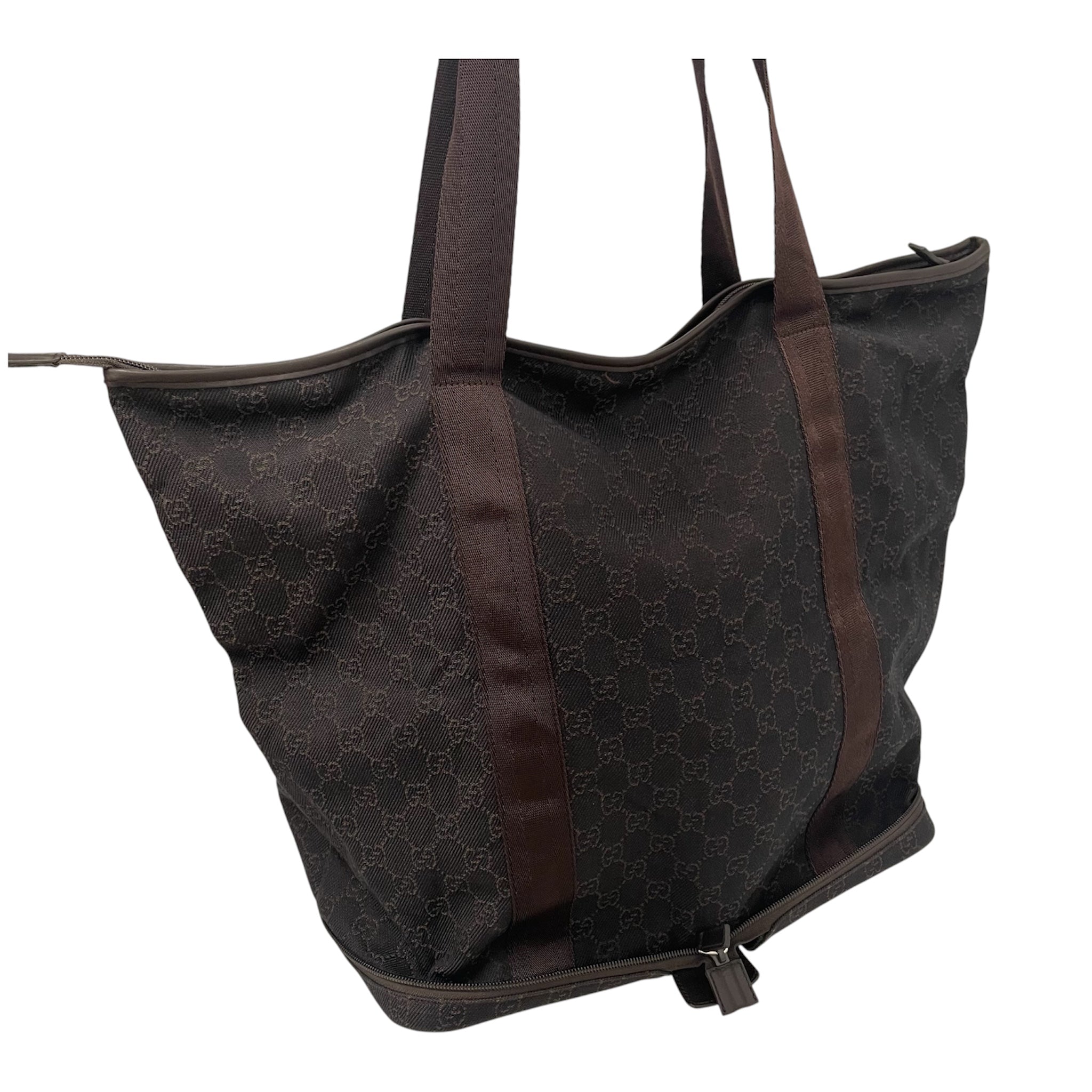 GUCCI/Tote Bag/Monogram/BRW/ZIP UP TOTE DENIM BROWN MONO view 5