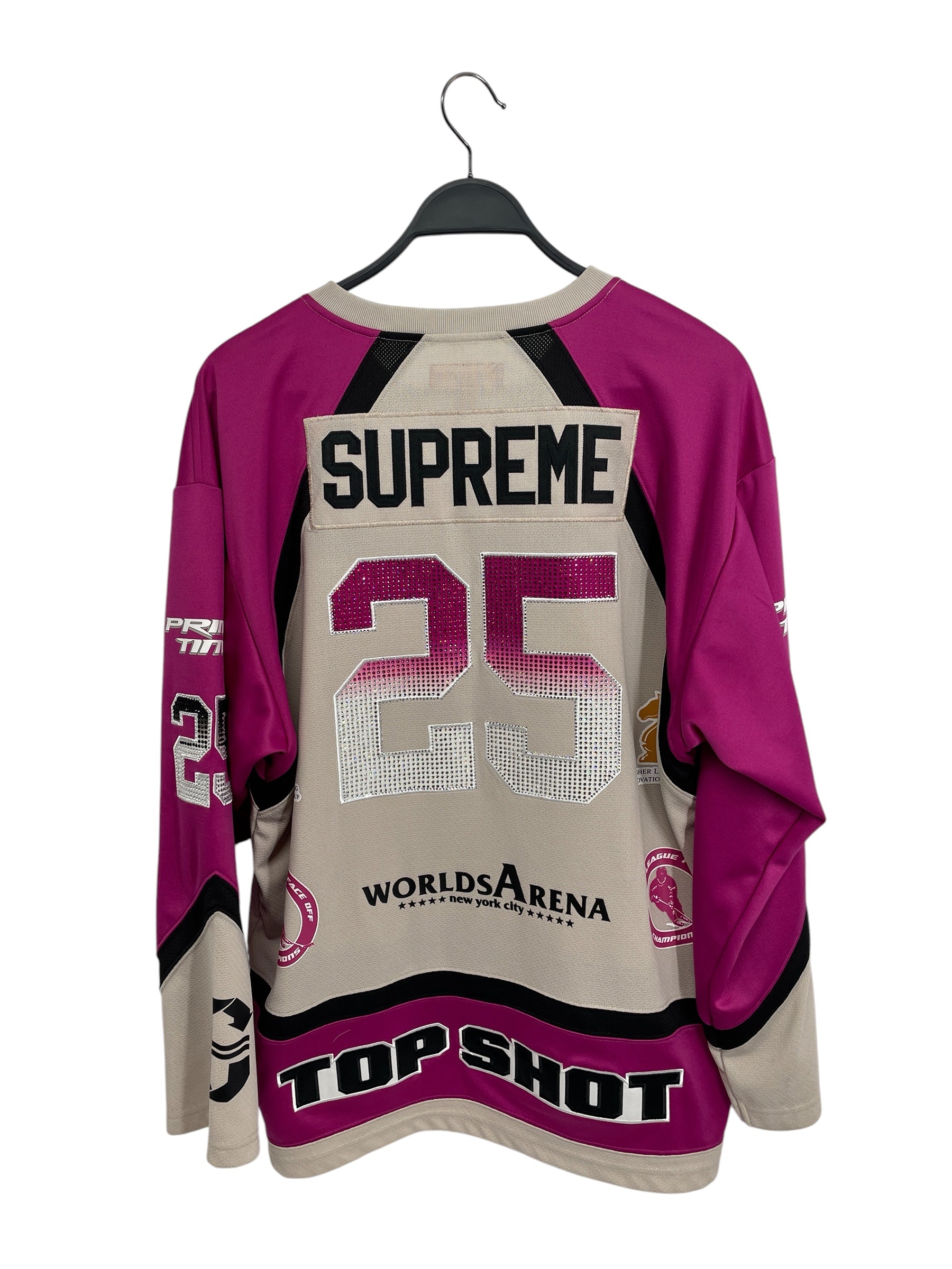 Supreme/LS T-Shirt/M/Polyester/PNK/Graphic/rhinestone panther hockey view 2