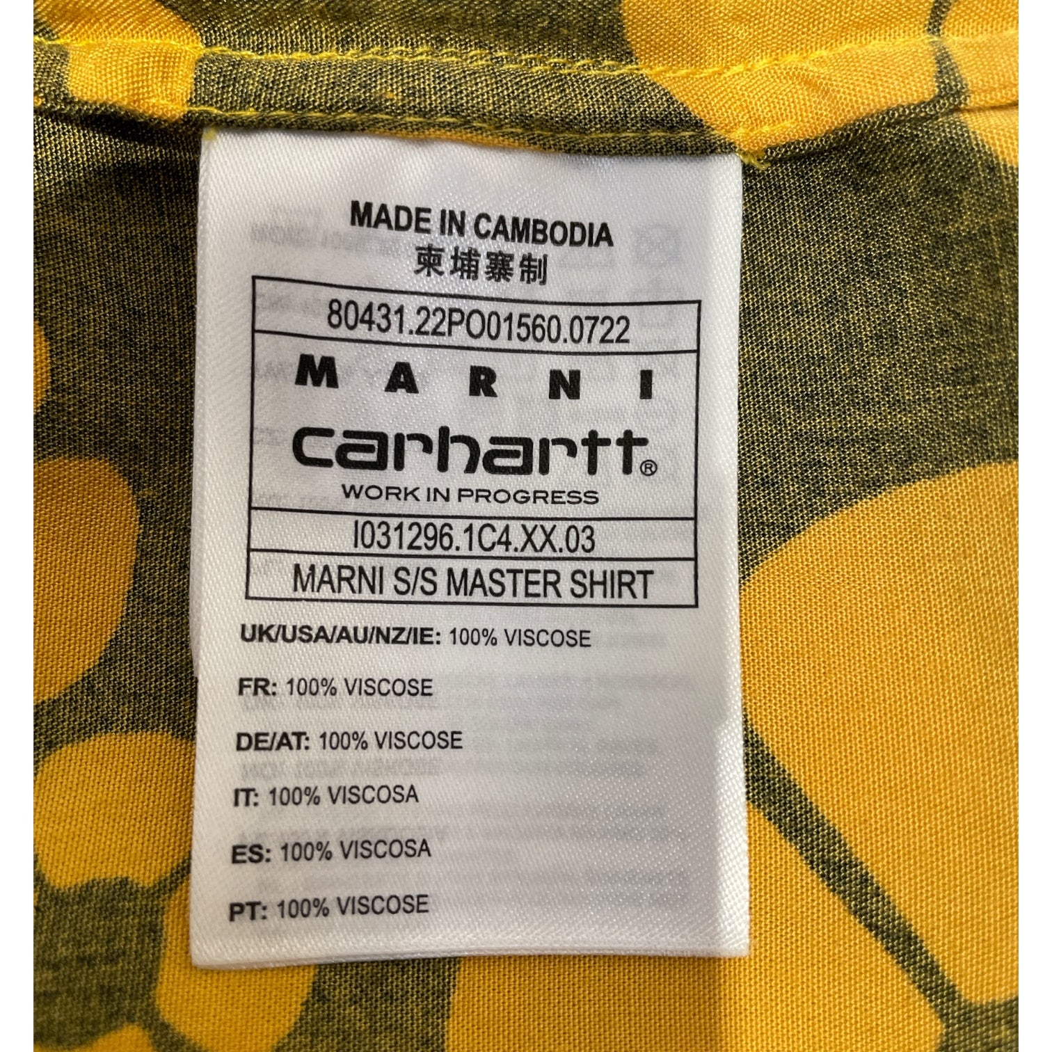 MARNI/MARNI/Carhartt/Polo Shirt/S/Cotton/MLT/All Over Print/ view 4