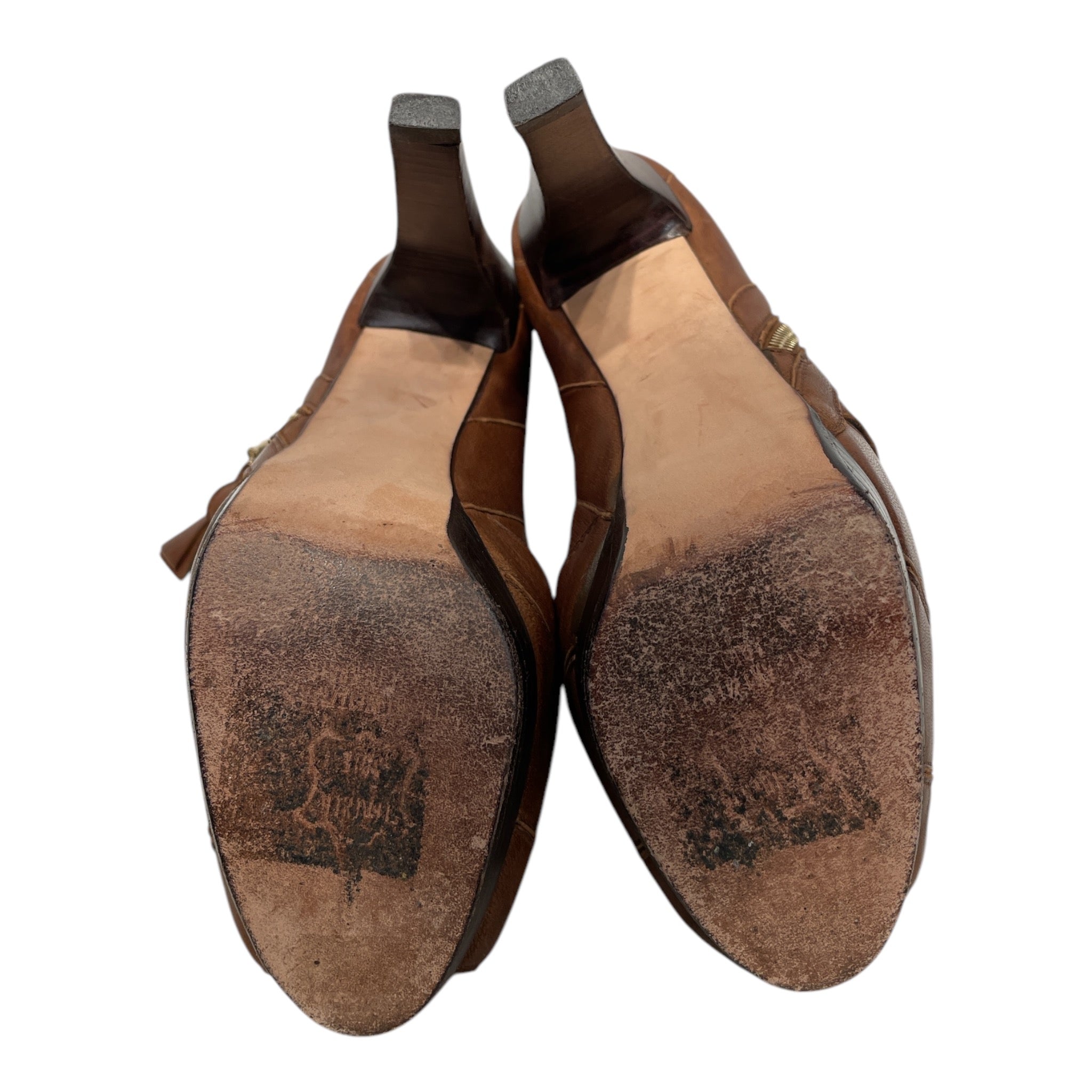 STUART WEITZMAN/Heels/US 6.5/Leather/BRW/walnut leather heel view 4