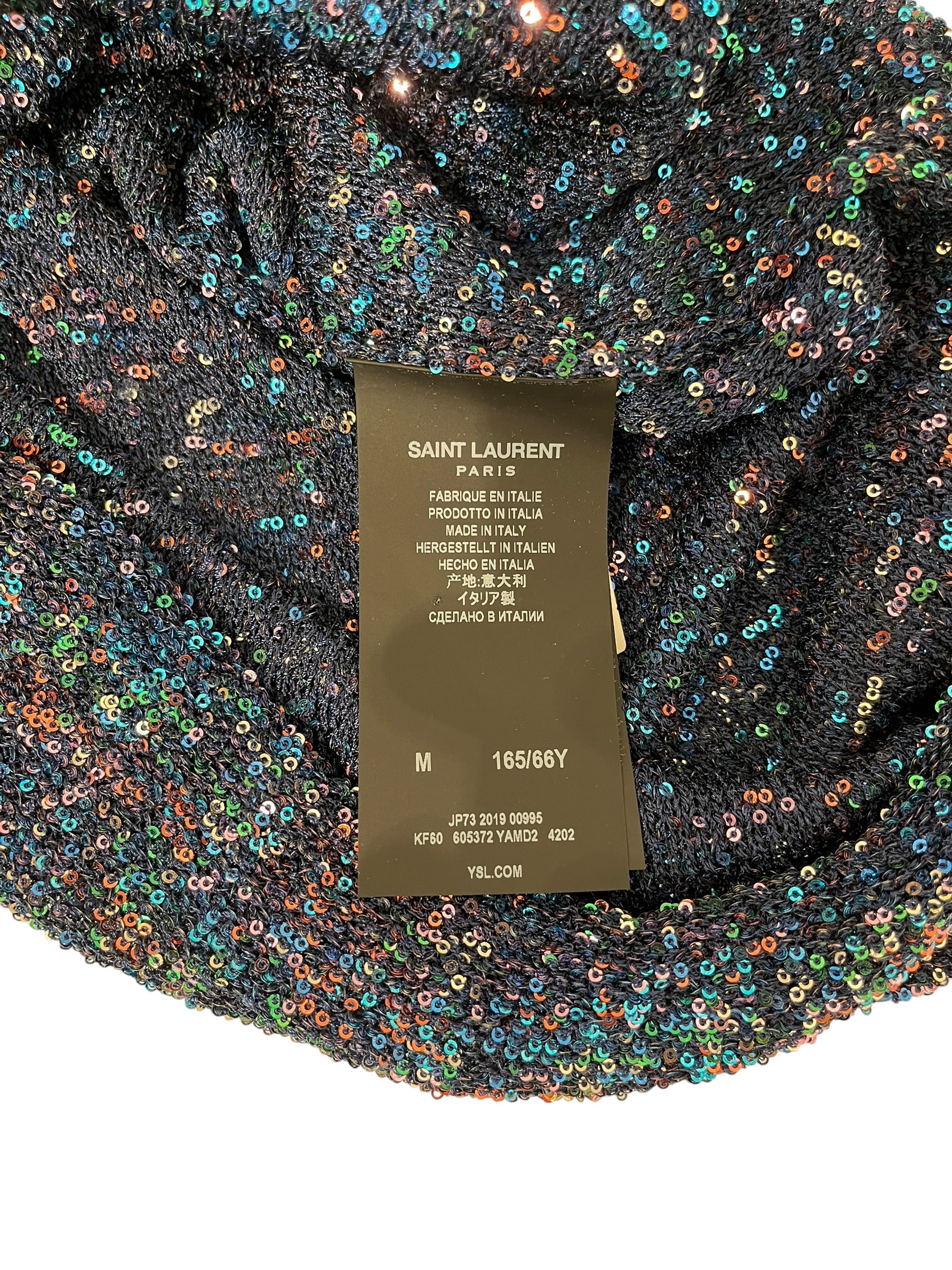 SAINT LAURENT/LS Dress/M/Polyester/BLU/SEQUIN/JP73 2019 00995 view 4