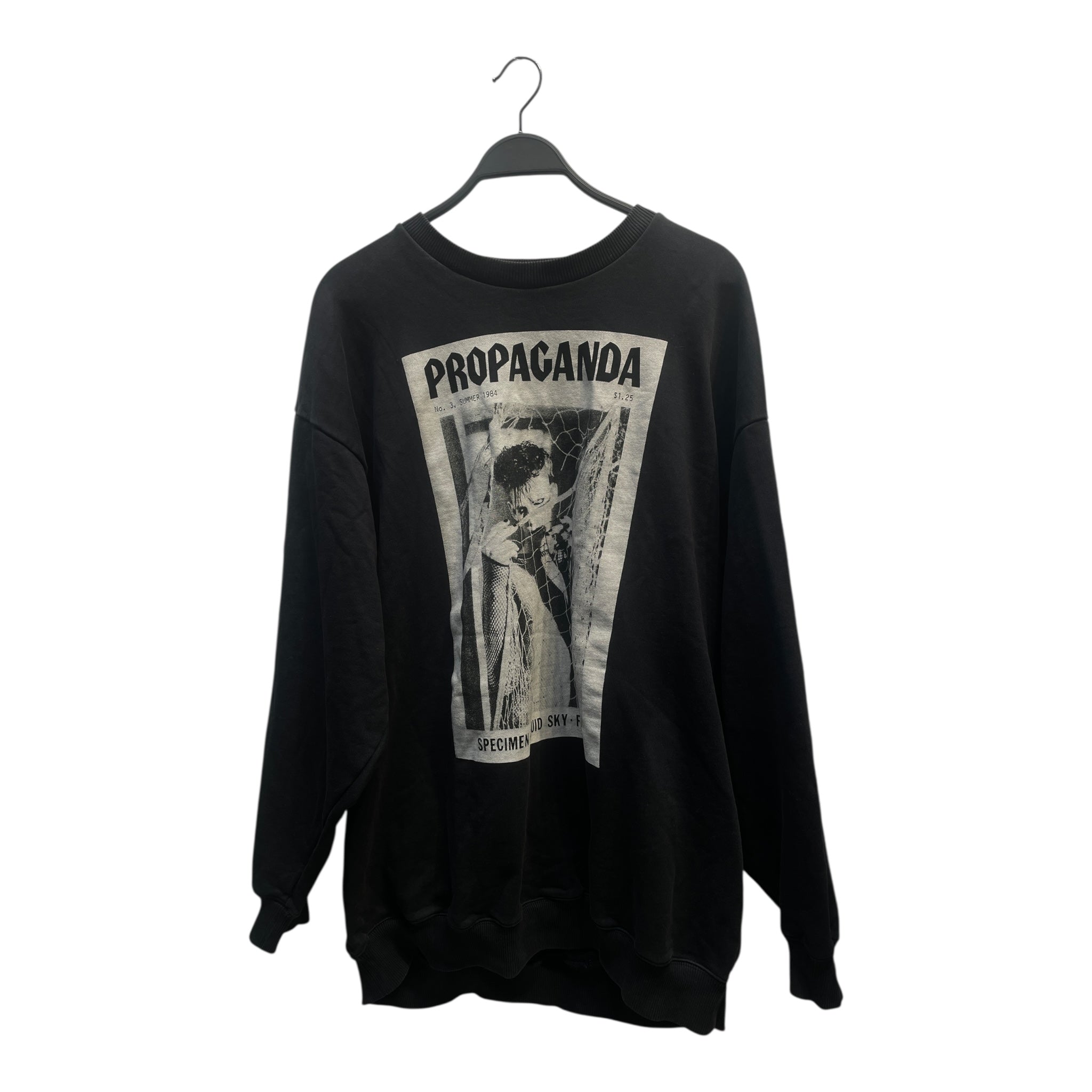 Acne Studios/Sweatshirt/L/Graphic/Cotton/BLK/acne tudios propganda crew view 1
