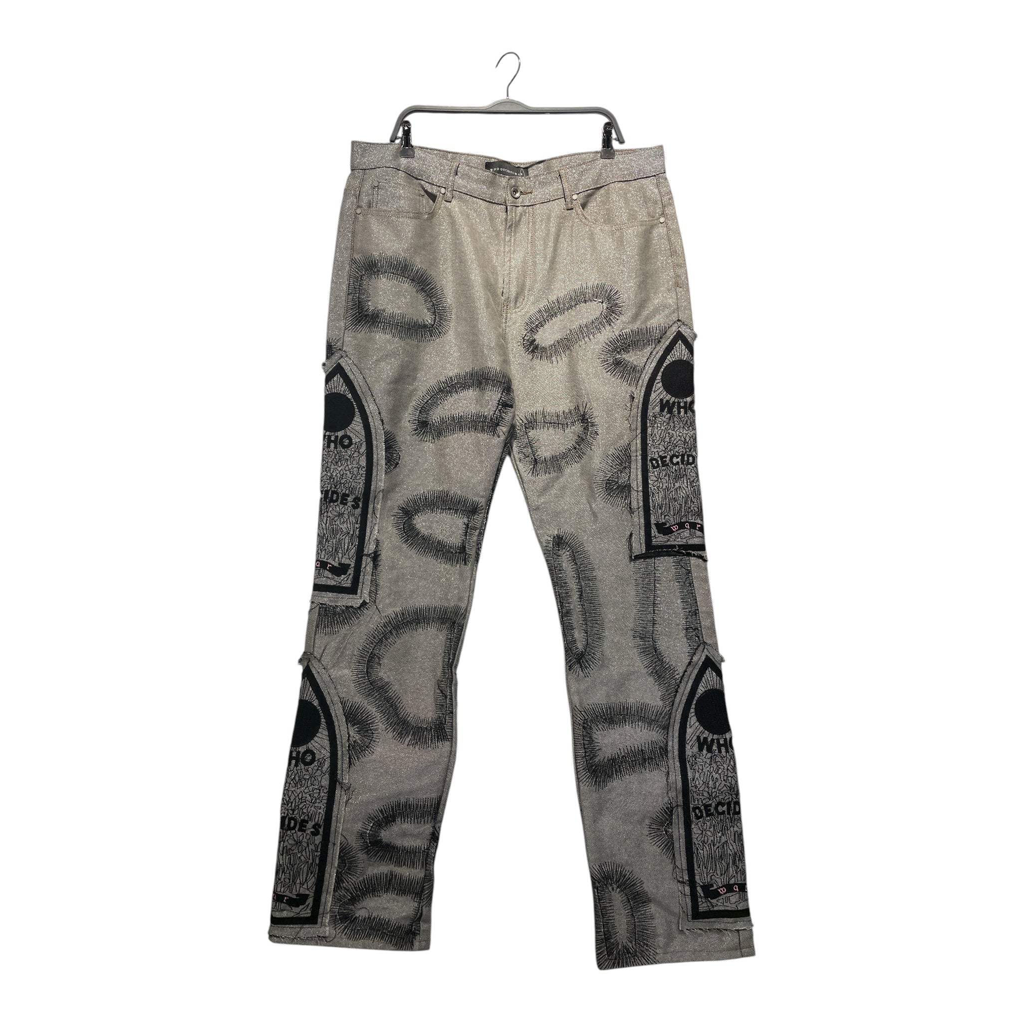 WHO DECIDES WAR/Straight Pants/38/Cotton/SLV/All Over Print/CHROME FUION view 1