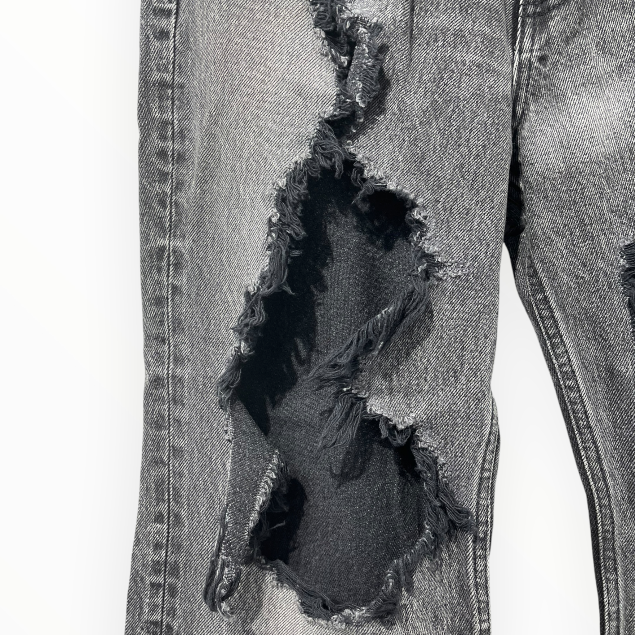 BALENCIAGA/Bottoms/Cotton/GRY/UNISEX RIPPED HOLES THIGH view 6