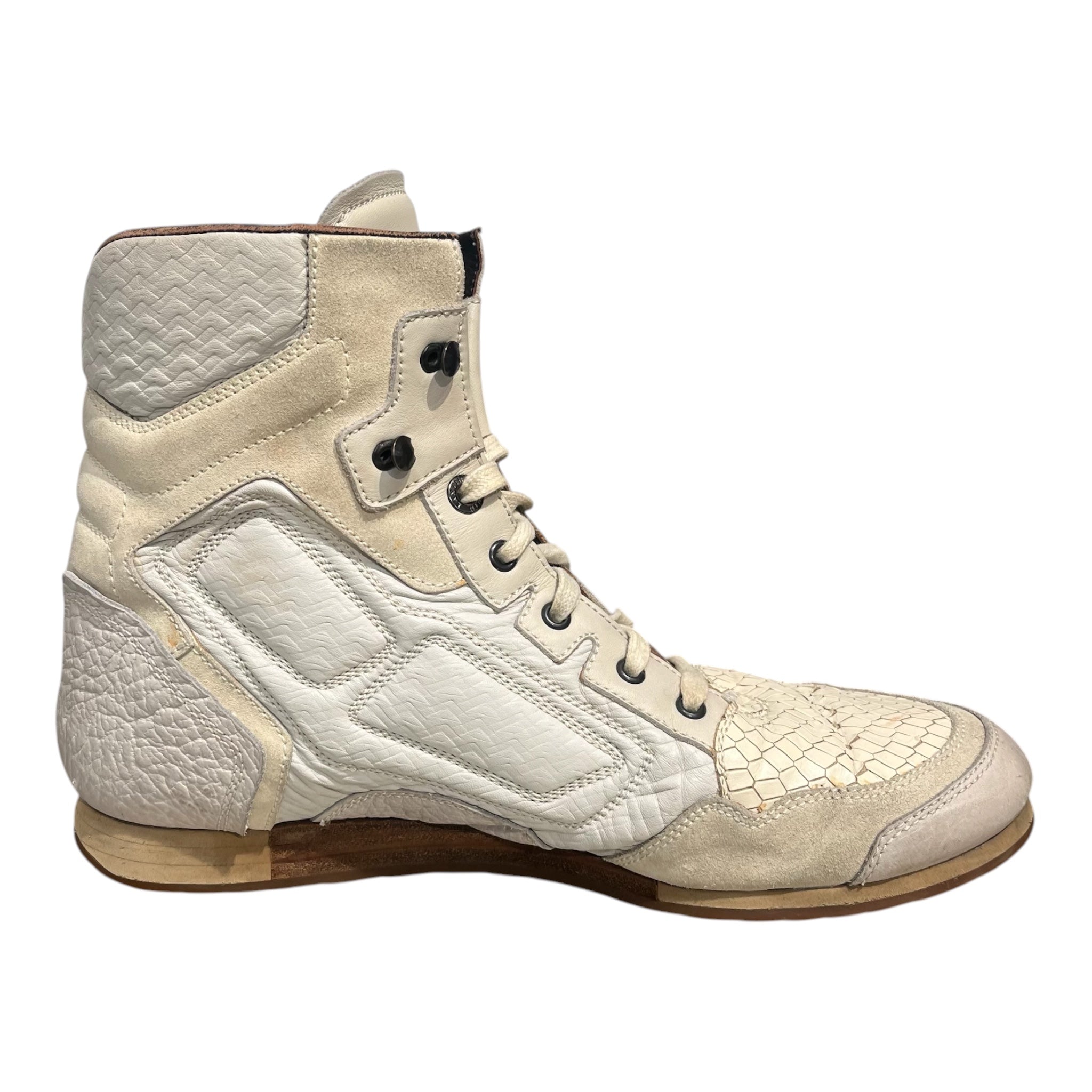 LANVIN/Hi-Sneakers/US 12/Lambskin/CRM/BOXING SHOE-EMBOSSED TOE view 5