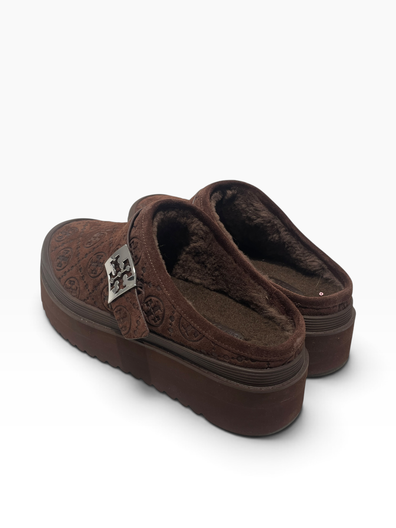 TORY BURCH/Booties/US 9/Monogram/Cotton/BRW/sherling mule view 2