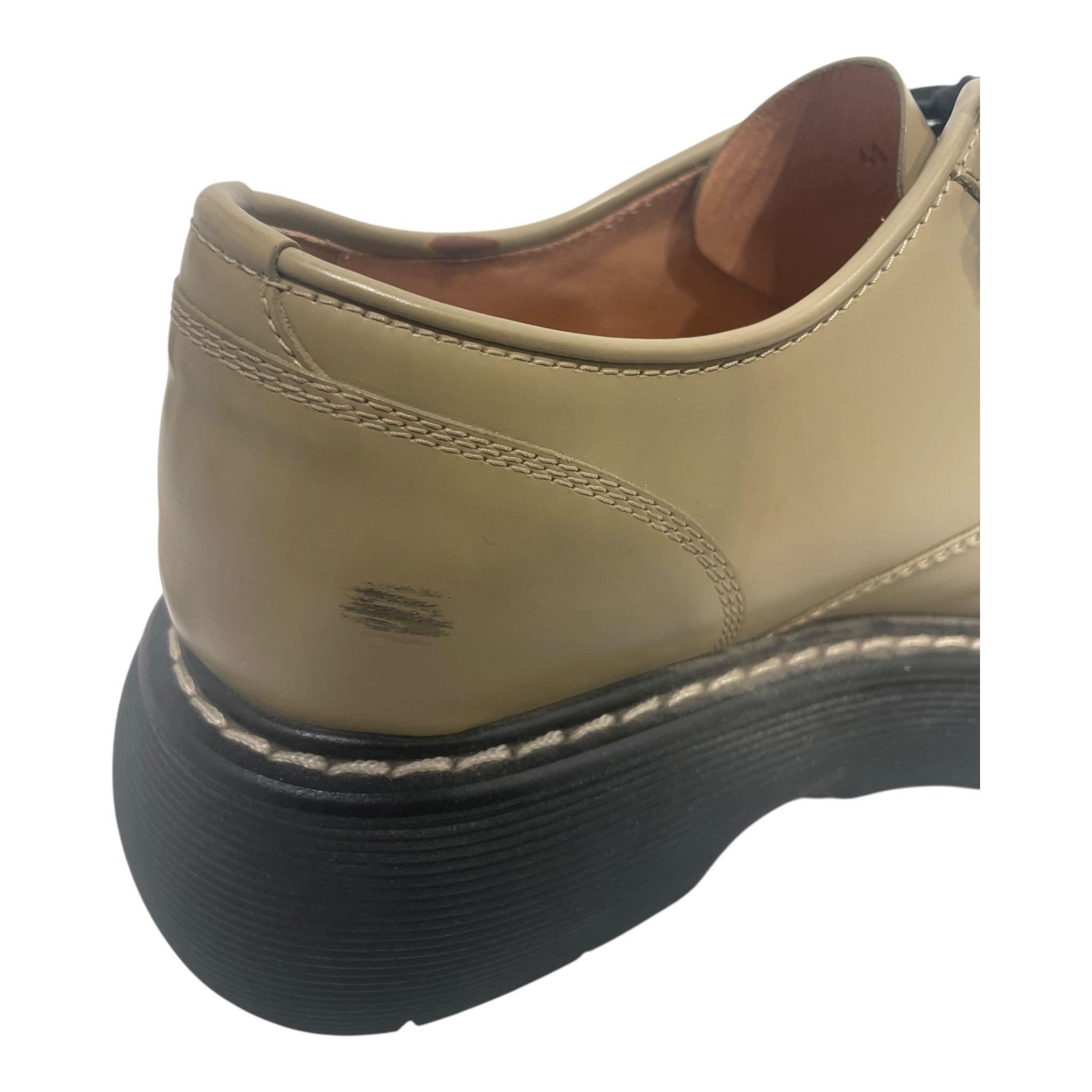 BOTTEGA VENETA/Dress Shoes/US 8.5/Border/Leather/KHK/bottega veneta bounce derby view 6
