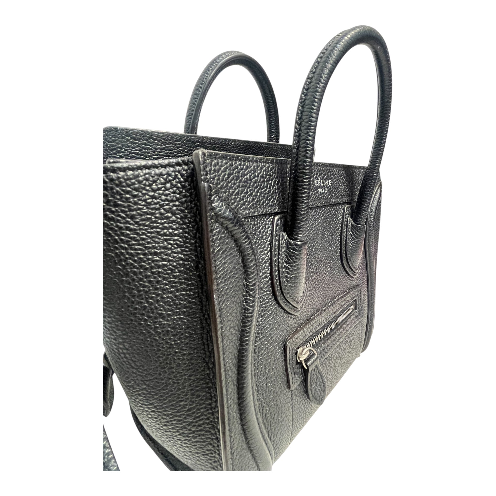 CELINE/Hand Bag/Leather/BLK/BLACK LEATHER NANO LUGGAGE BAG view 6