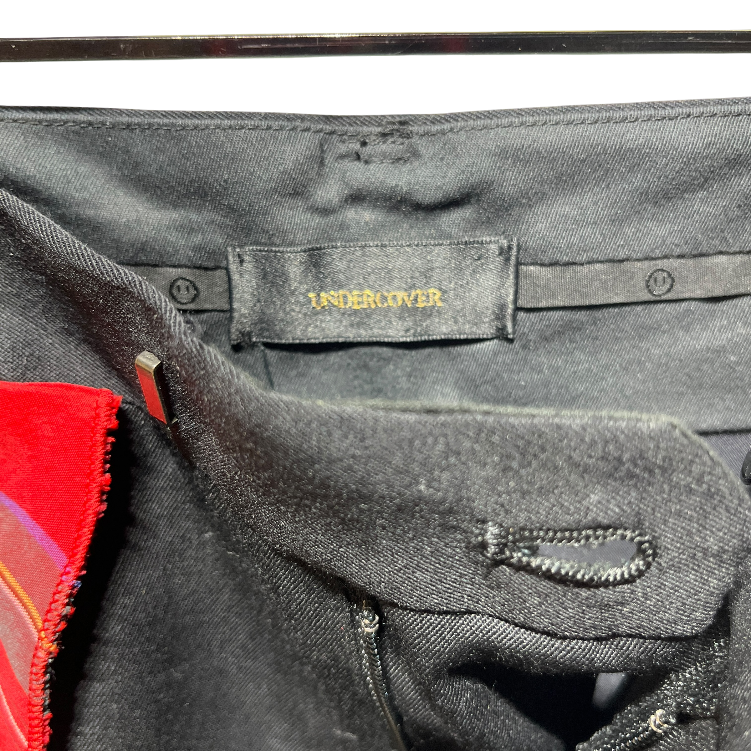 UNDERCOVER/Slacks/2/Cotton/BLK/Plaid/RUFFLE SEAM view 3