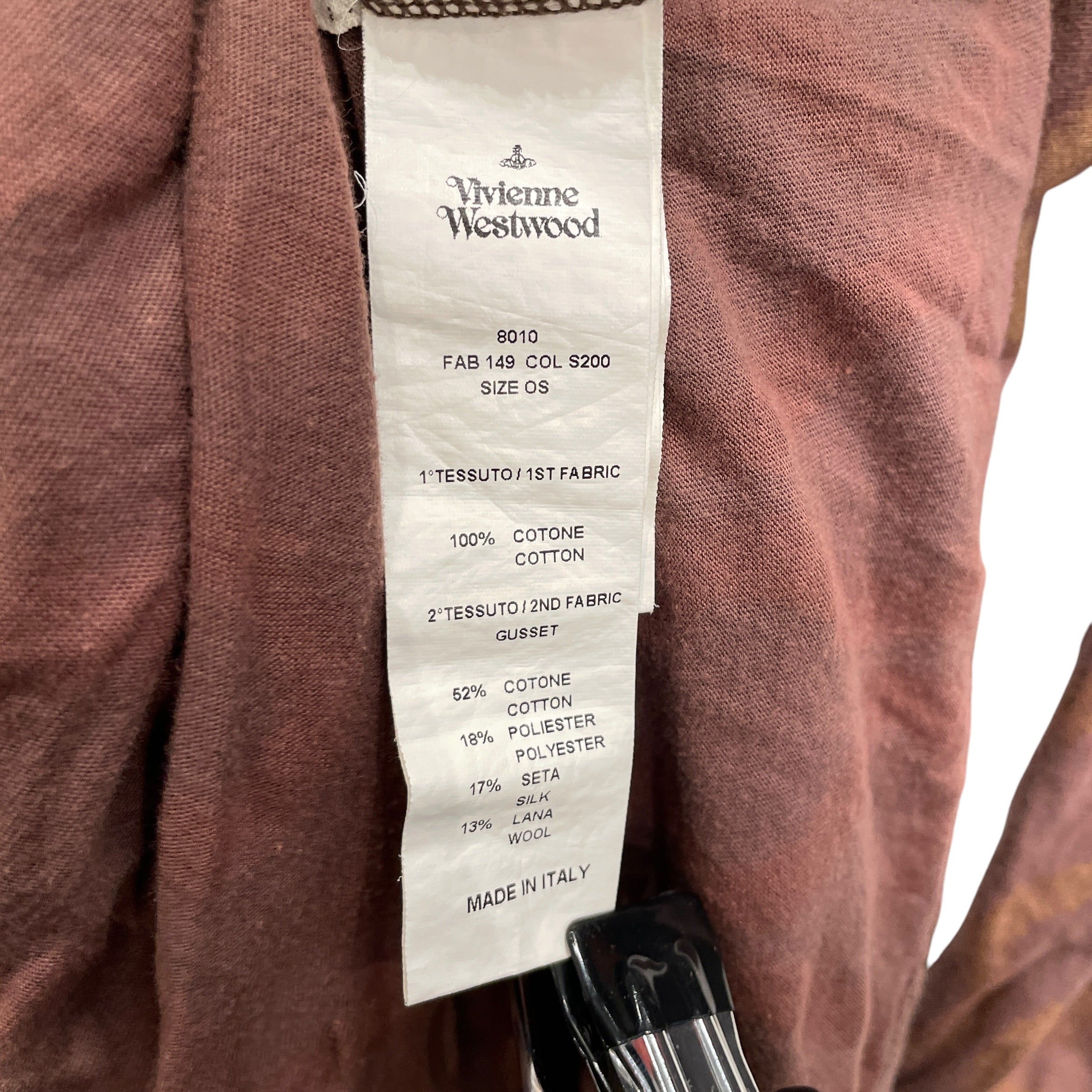 WORLDS END VIVENNE WESTWOOD/Tunic Dress/OS/All Over Print/Cotton/BRW/DRESS SHIRT PIT PATCH view 4