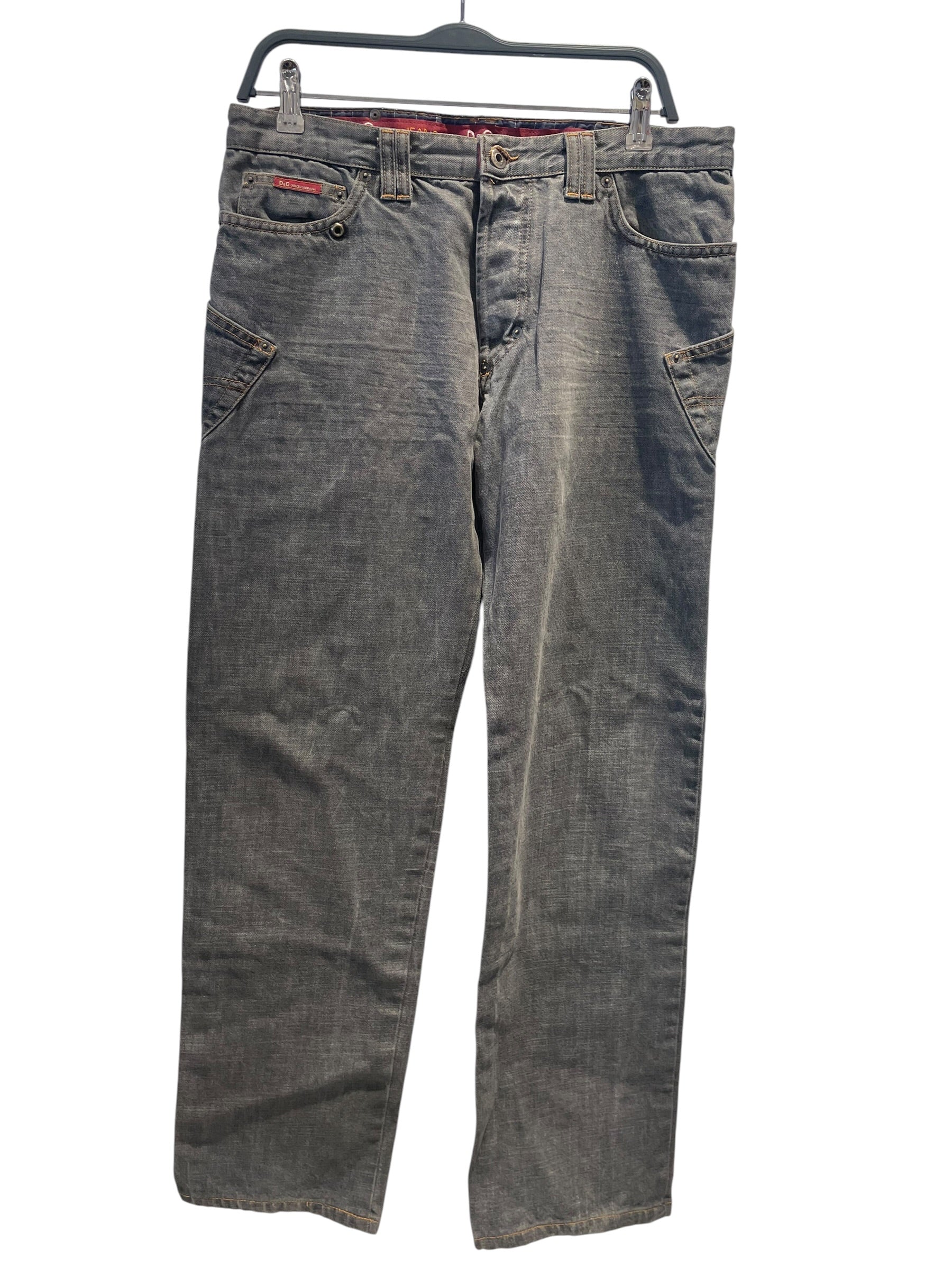 DOLCE&GABBANA/Bottoms/36/Cotton/GRY/gold metal emblem view 1