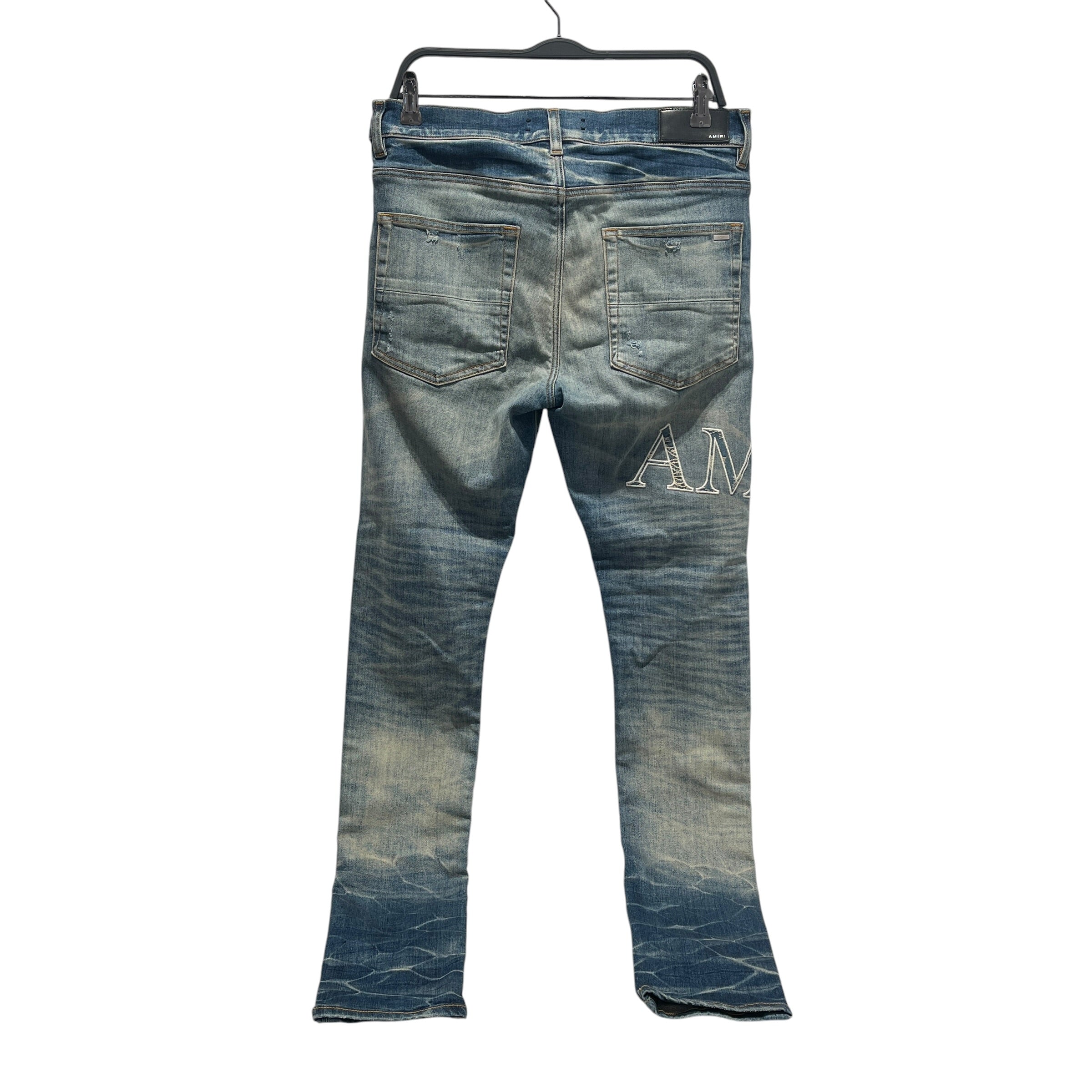 AMIRI/Skinny Pants/35/Cotton/BLU/AMIRI logo on leg view 2