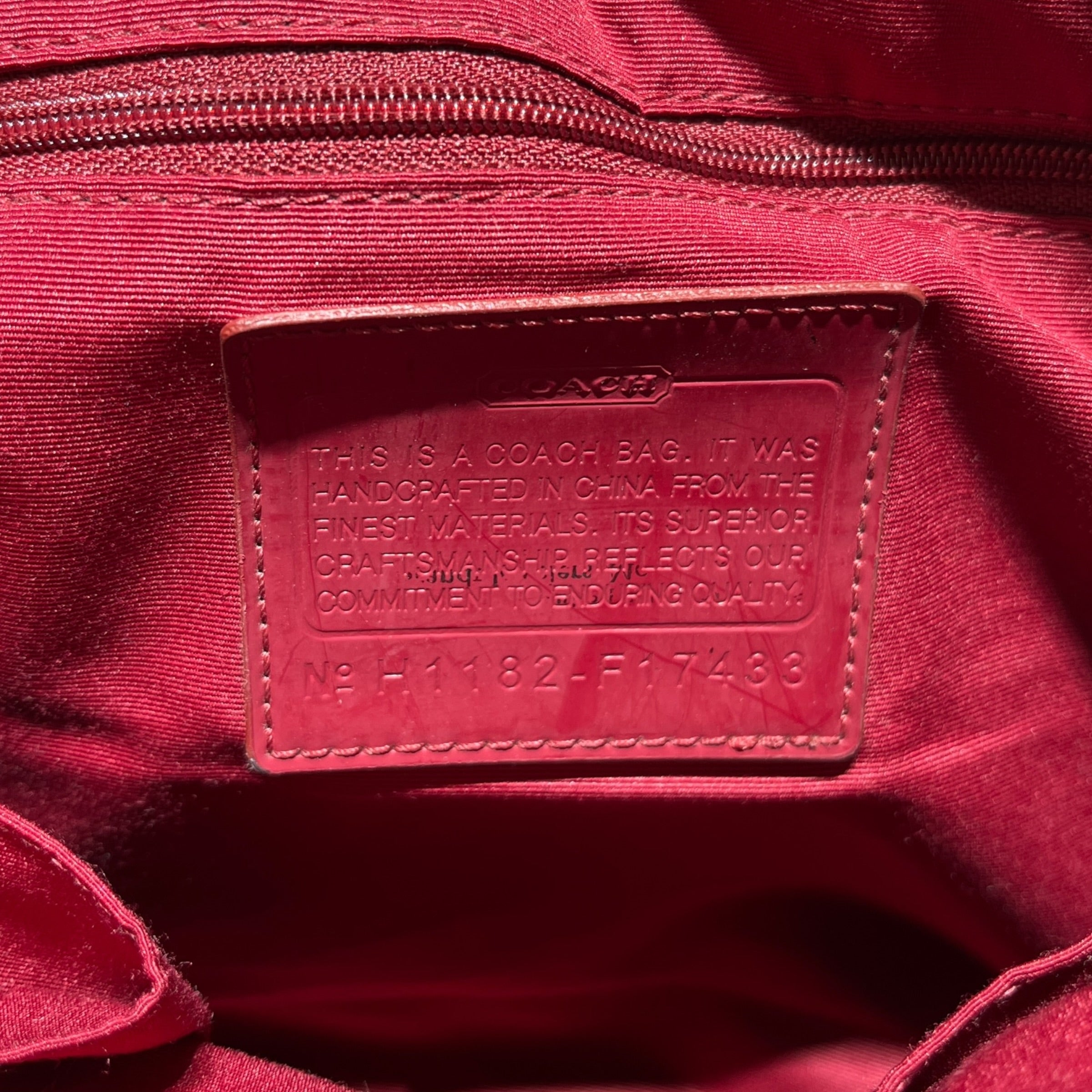 COACH/Tote Bag/Monogram/Cotton/BRW/vintage red mini tote view 5