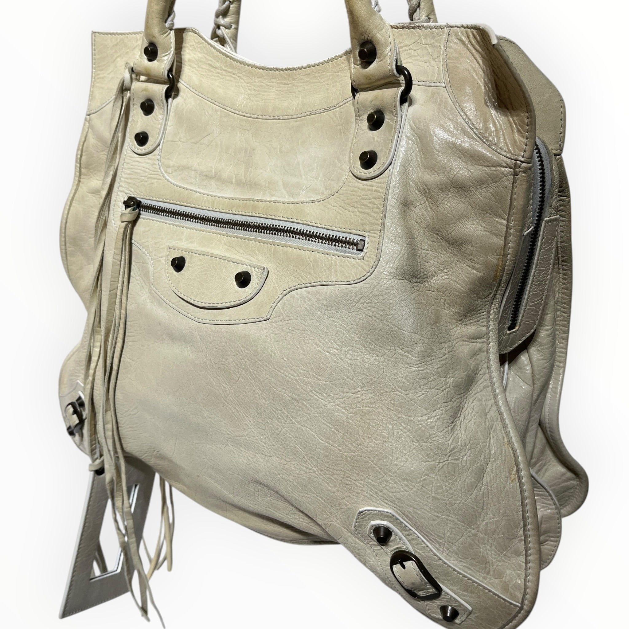 BALENCIAGA/Tote Bag/Lambskin/BEG/mid-afternoon moto view 5