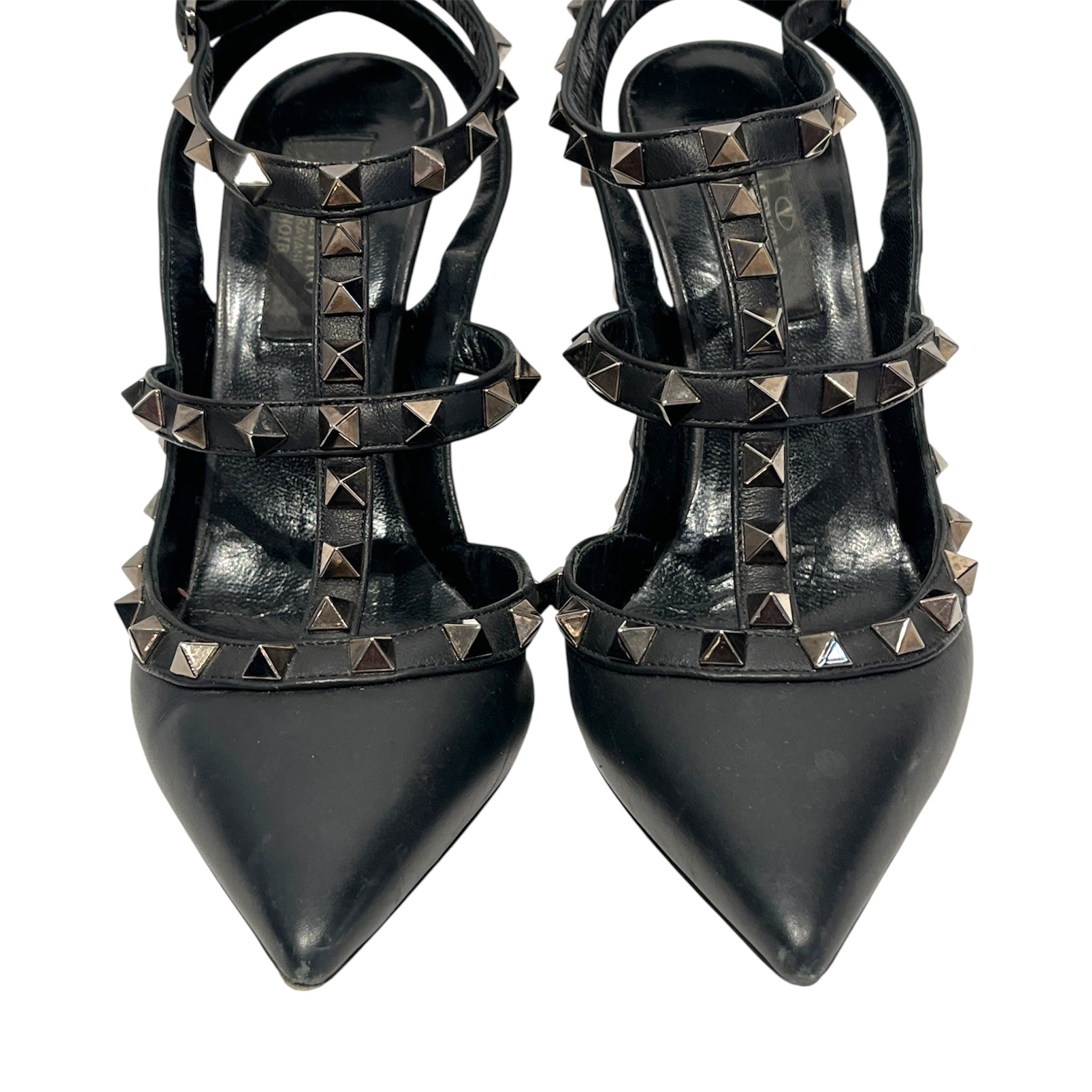 VALENTINO/Heels/EU 35/Leather/BLK/Pointed-Toe/Rockstud Tonal Studs view 4