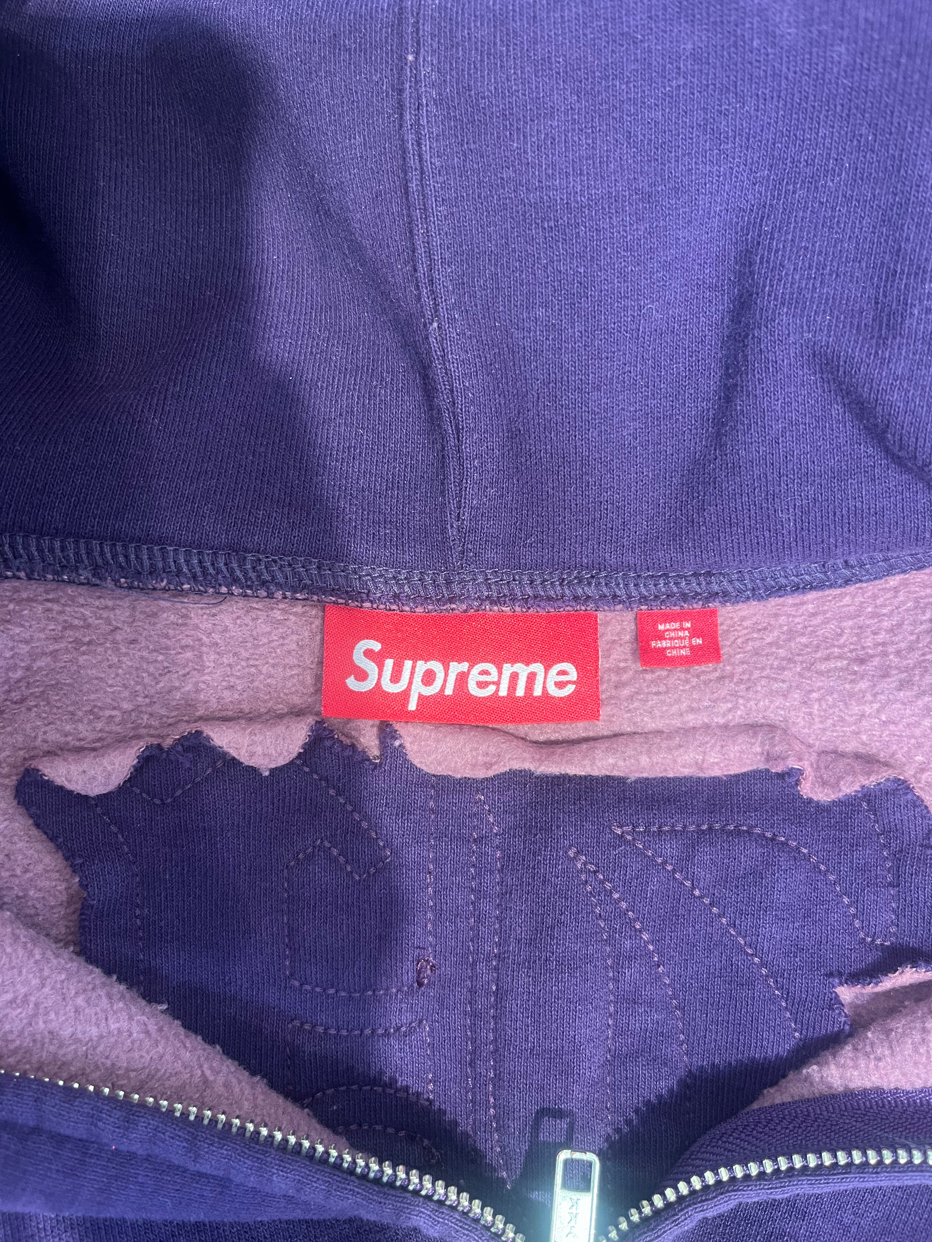 Supreme/Hoodie/XL/Graphic/Cotton/PPL/pink logo cut out back view 3