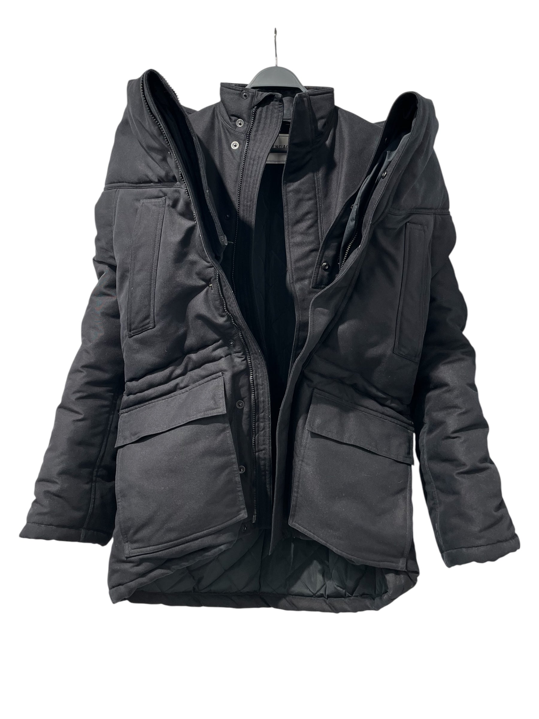 BALENCIAGA/Jacket/34/Nylon/BLK/DOUBLE PARKA view 1
