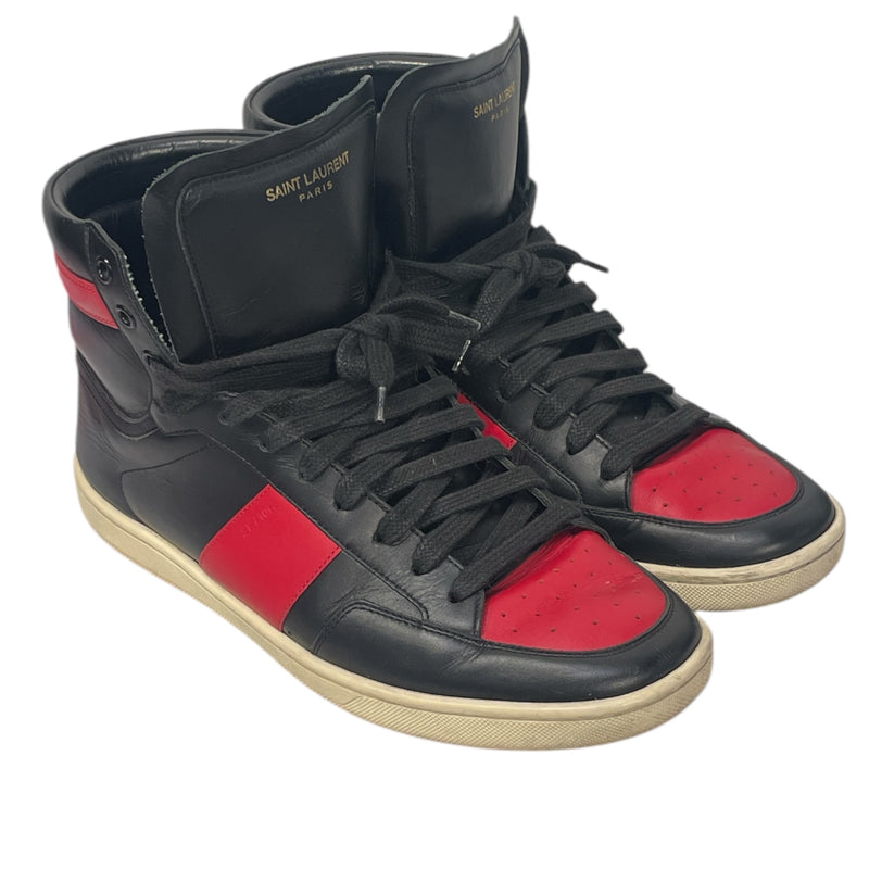SAINT LAURENT/Hi-Sneakers/EU 41/Leather/BLK/SL10H COURT CLASSIC RED BLACK