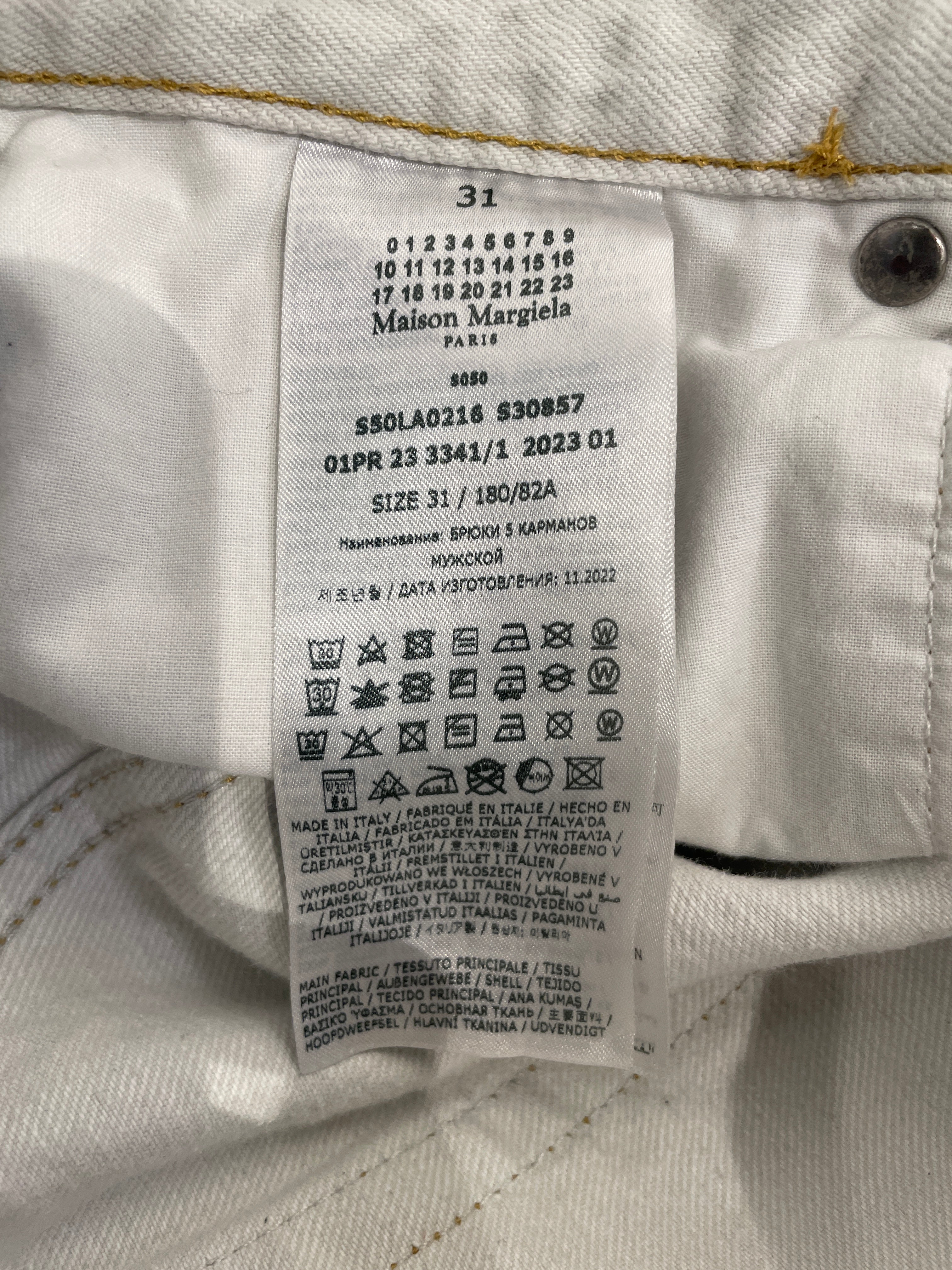 Maison Margiela/Bootcut Pants/31/Cotton/WHT/4-POCKET JEANS view 4
