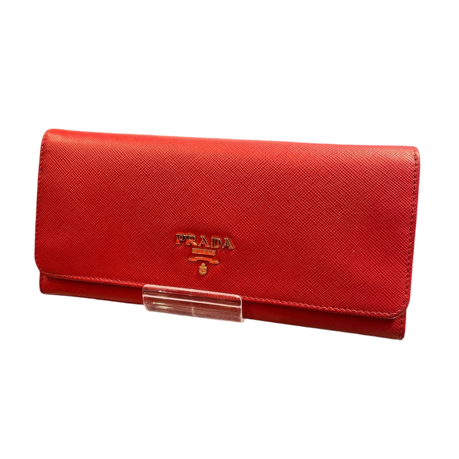 PRADA/Long Wallet/RED/199  zip back view 1