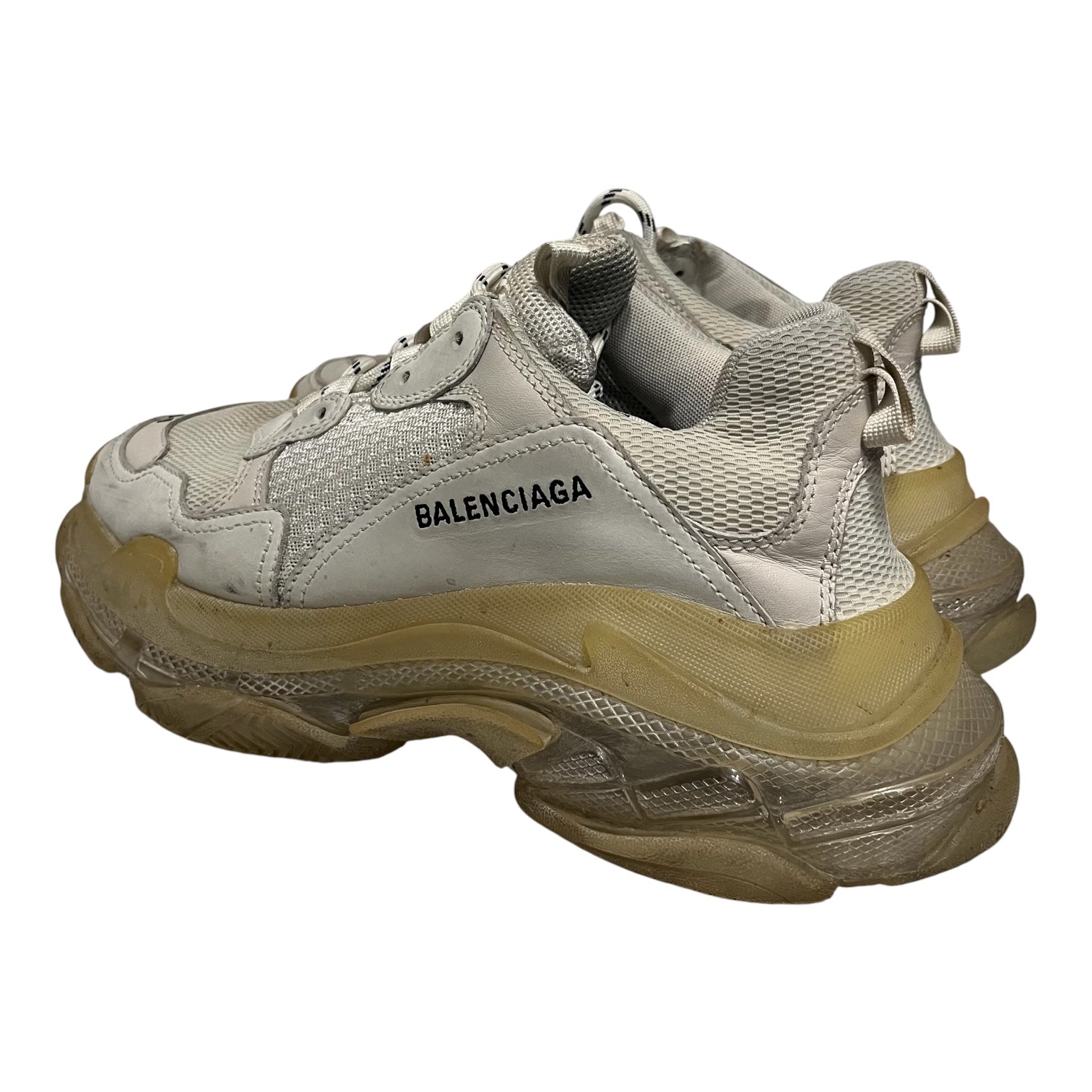 BALENCIAGA/Low-Sneakers/US 8/Polyester/IVR/tripple s clear sole view 2