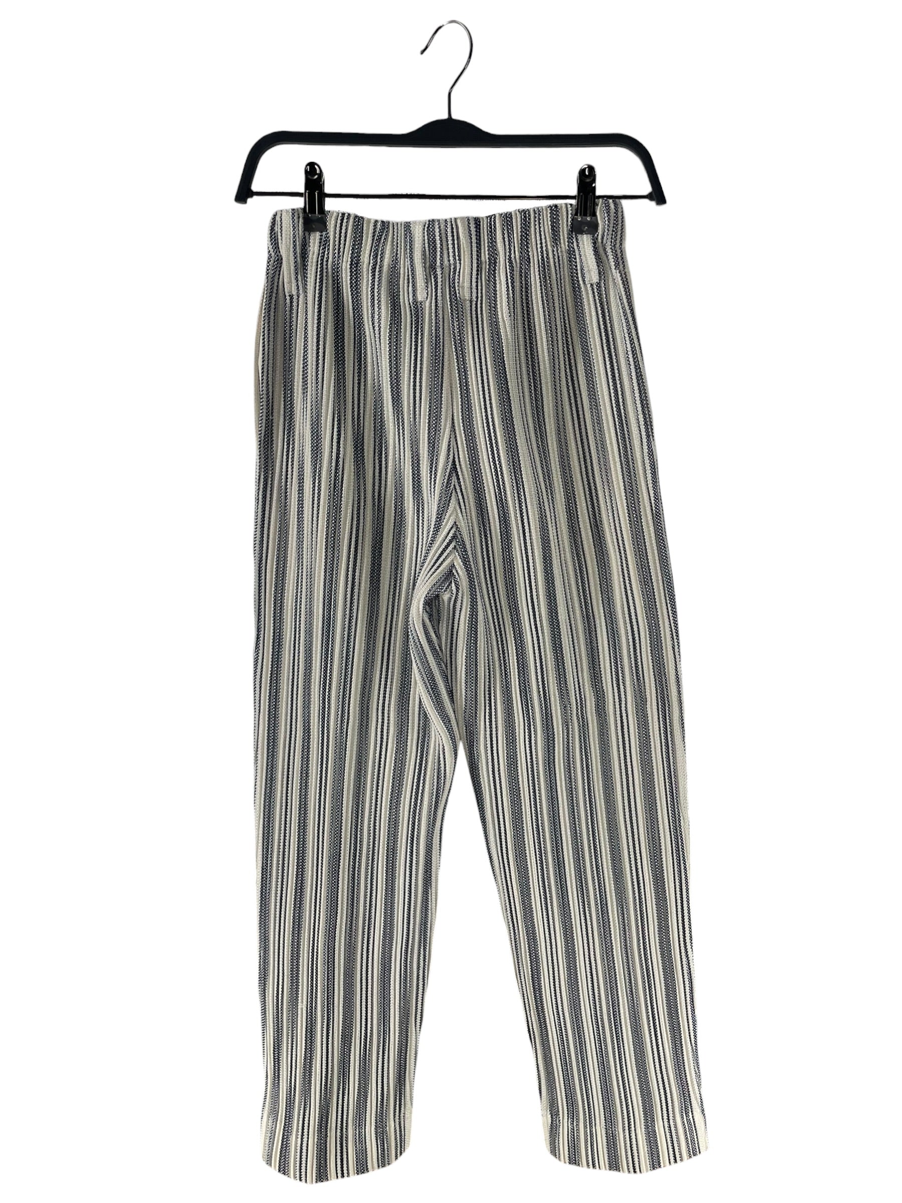 HOMME PLISSE ISSEY MIYAKE/Straight Pants/1/Polyester/MLT/Stripe/BLK/WHT/PLEAT LLOUNGE PANT view 2