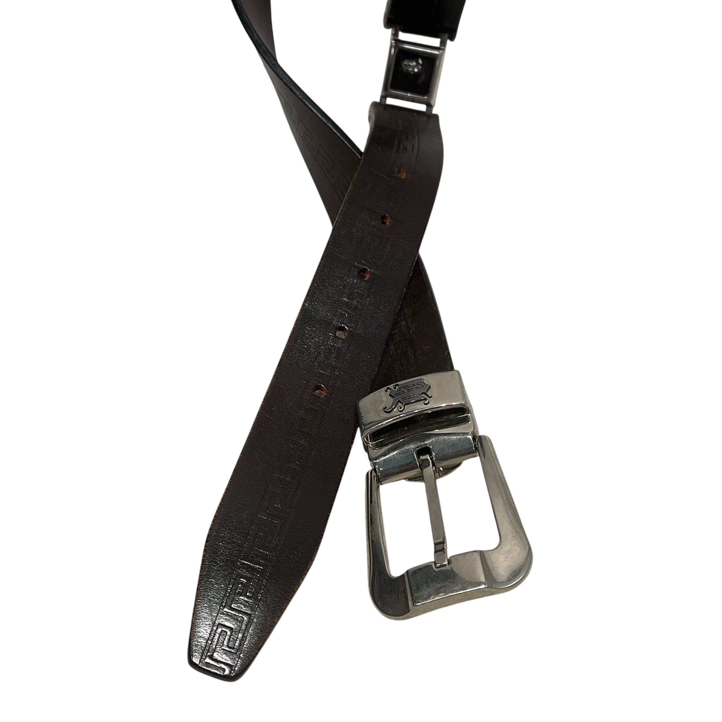 GIANNI VERSACE/Belt/Leather/BRW/M's/80/32 medusa square logo view 2