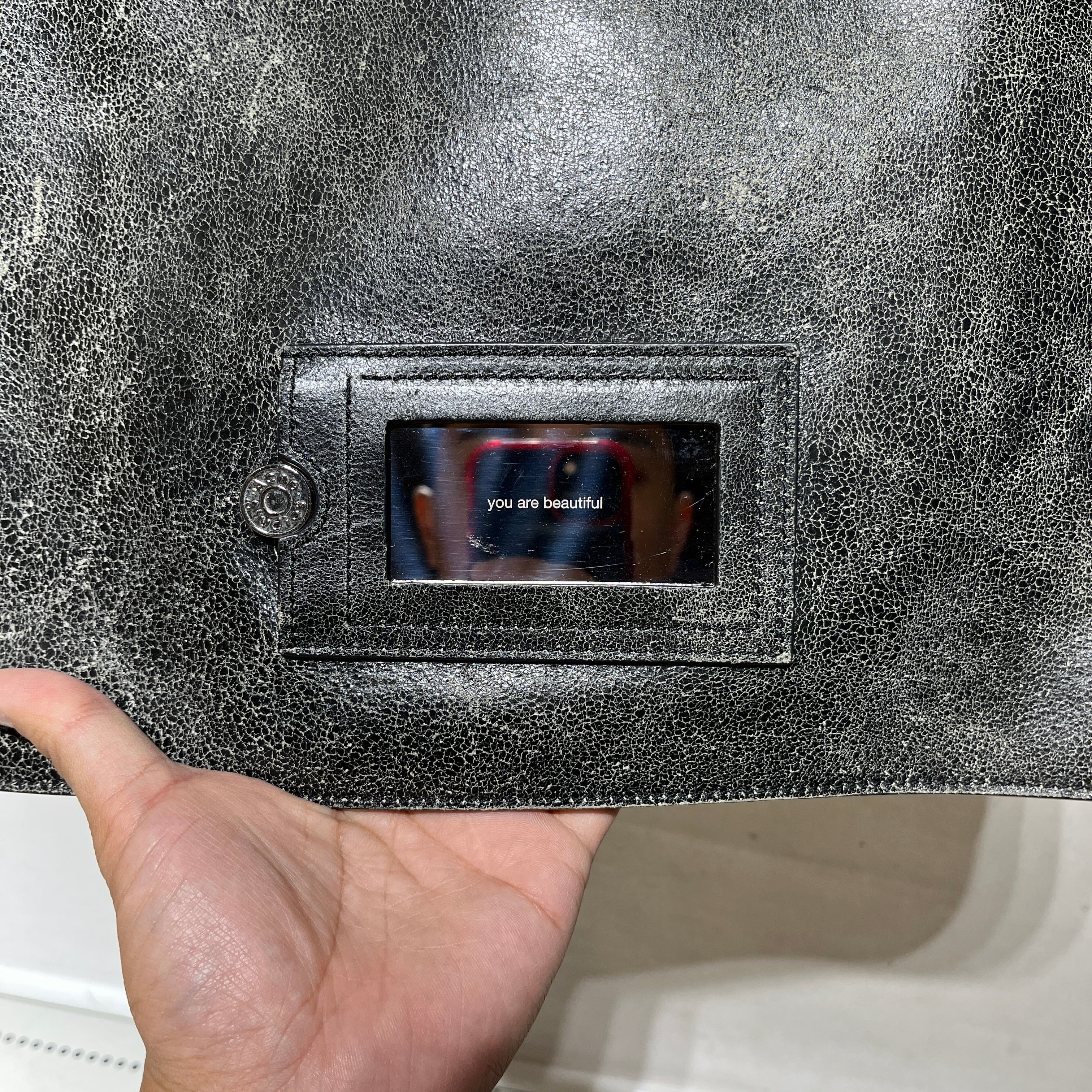 Acne Studios/Hand Bag/Leather/BLK/youre beautiful mirror (tote) view 7