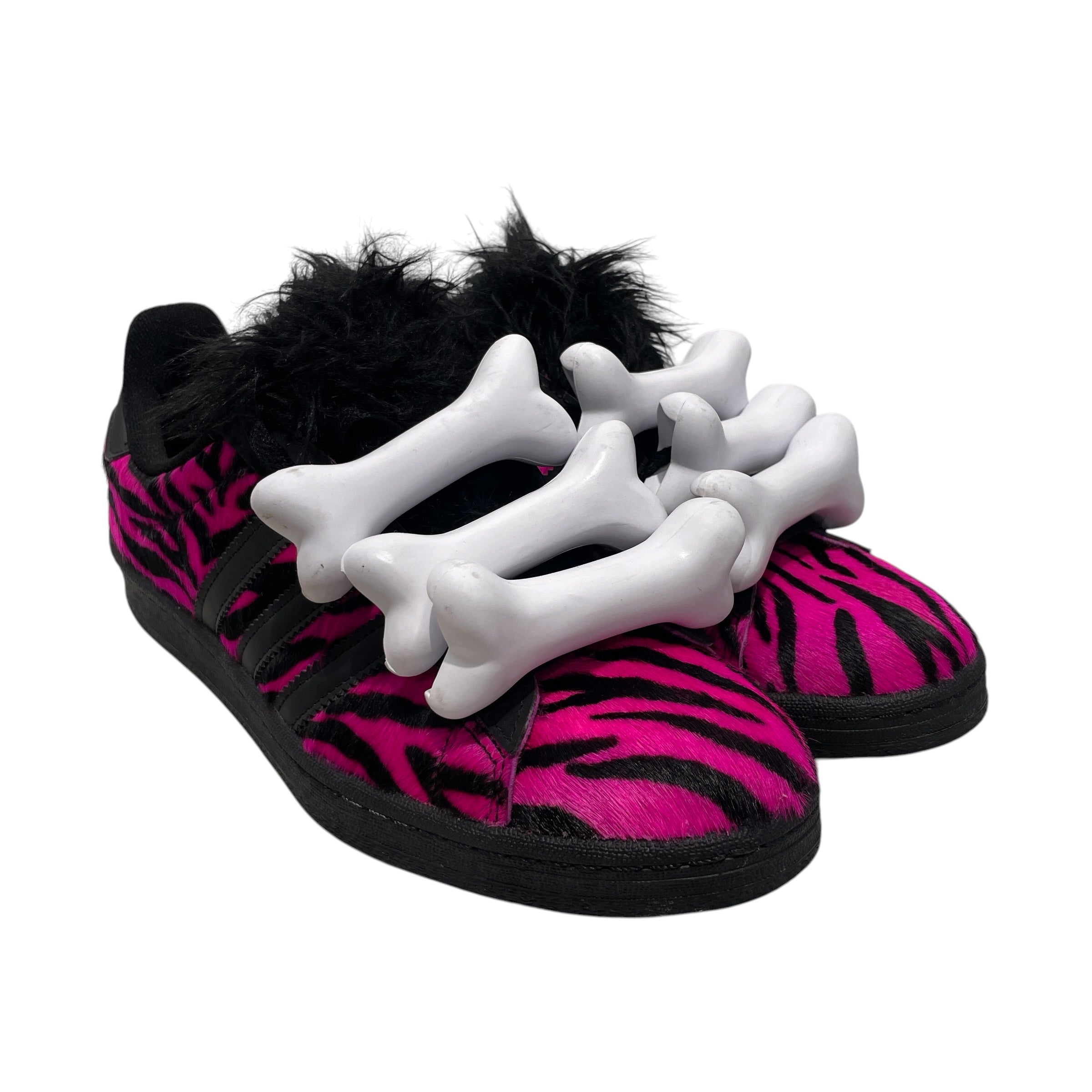 adidas/Low-Sneakers/US 9.5/Leopard/Fake Fur/PNK/pink zebra view 1