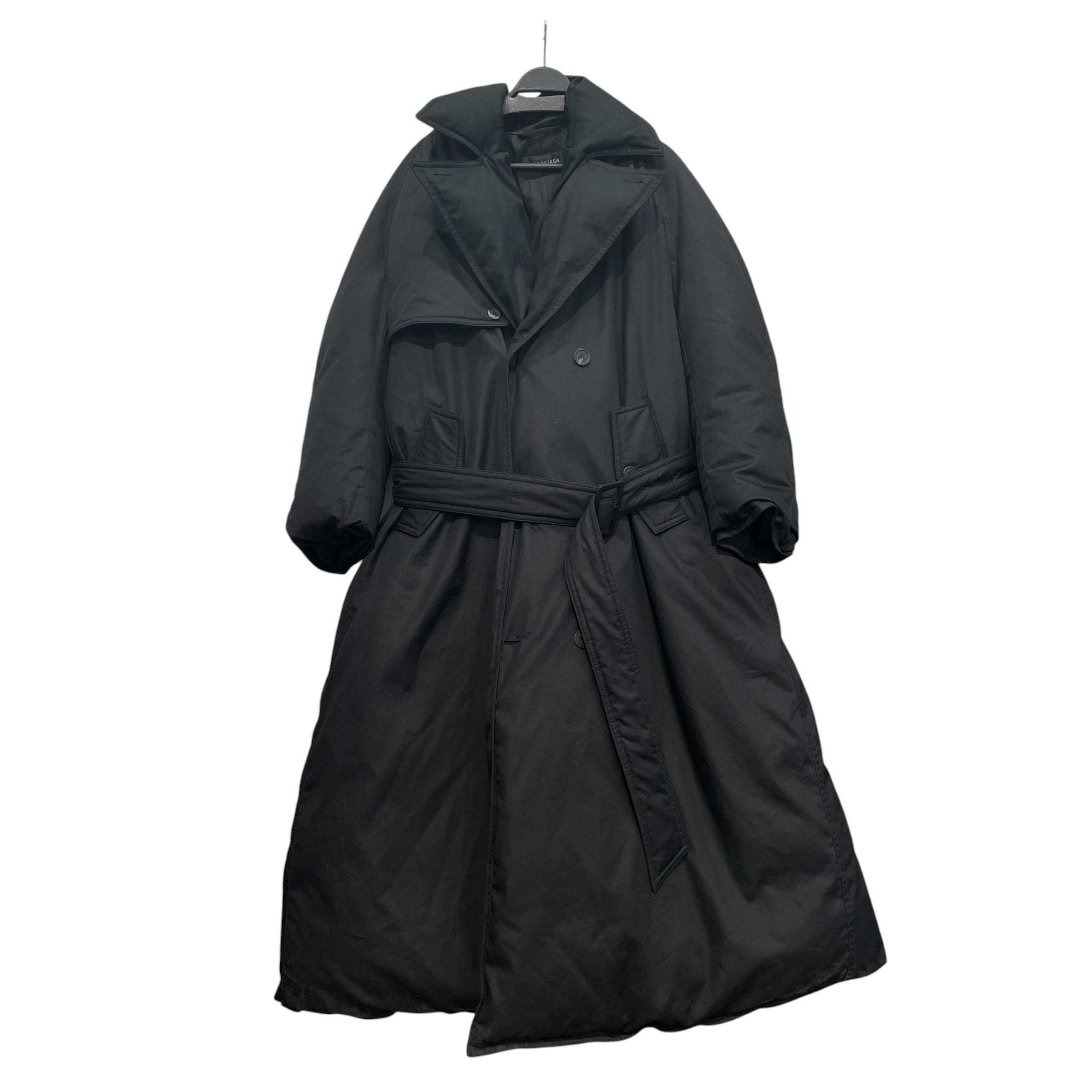 BALENCIAGA/Trench Coat/2/Cotton/BLK/Double Breasted/MAXI PADDED DOWN COAT view 1