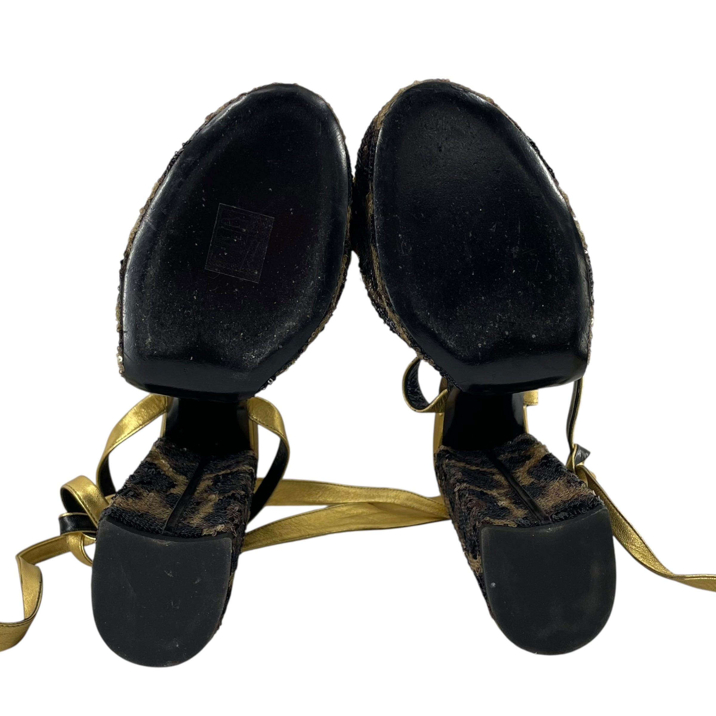 SAINT LAURENT/Heels/EU 40/Leopard/Leather/GLD/BIG WEDGE SEQUENCE view 3