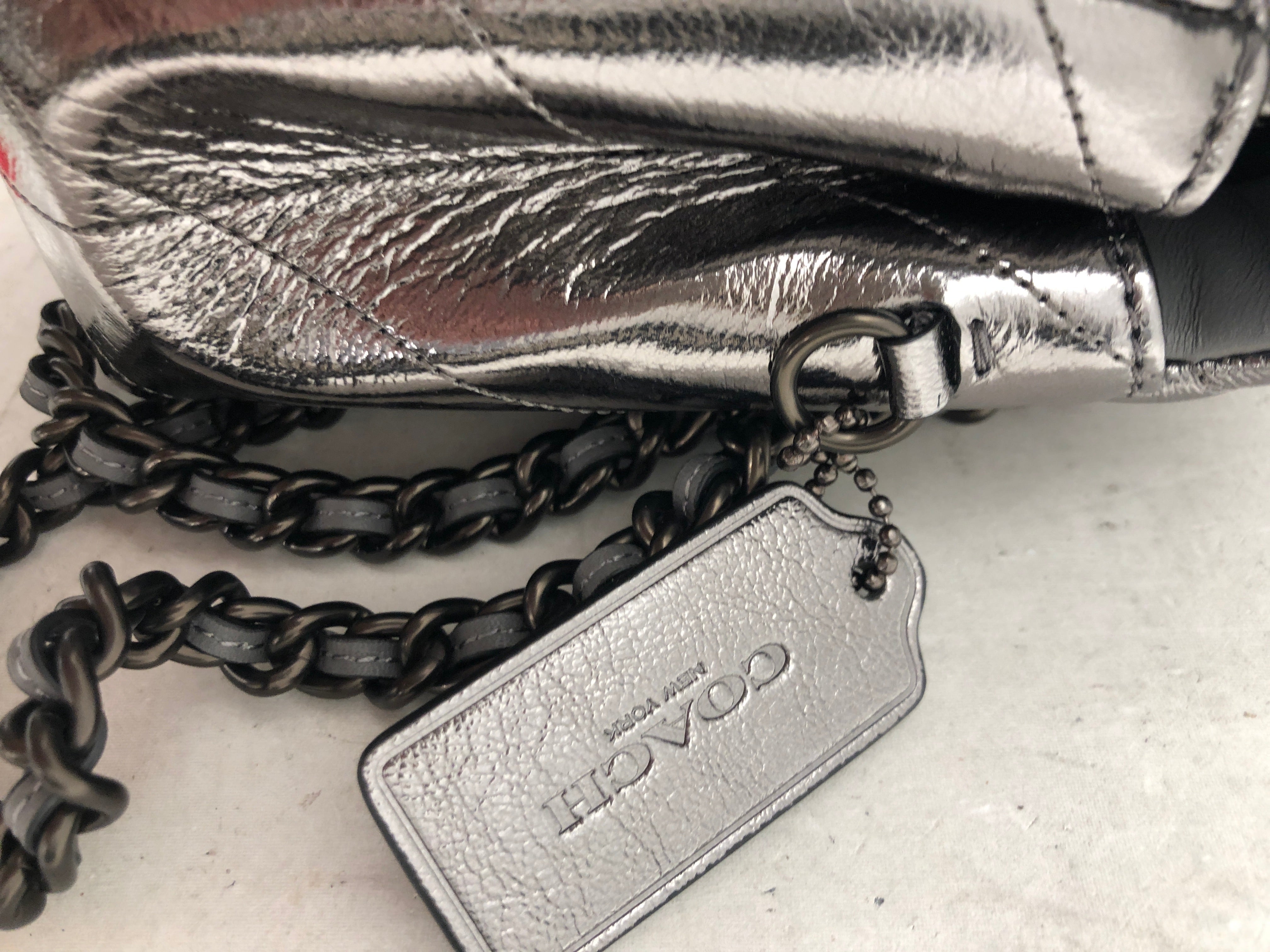 COACH/Cross Body Bag/Polyester/GRY/Gunmetal Quilted Tabby 20 view 3