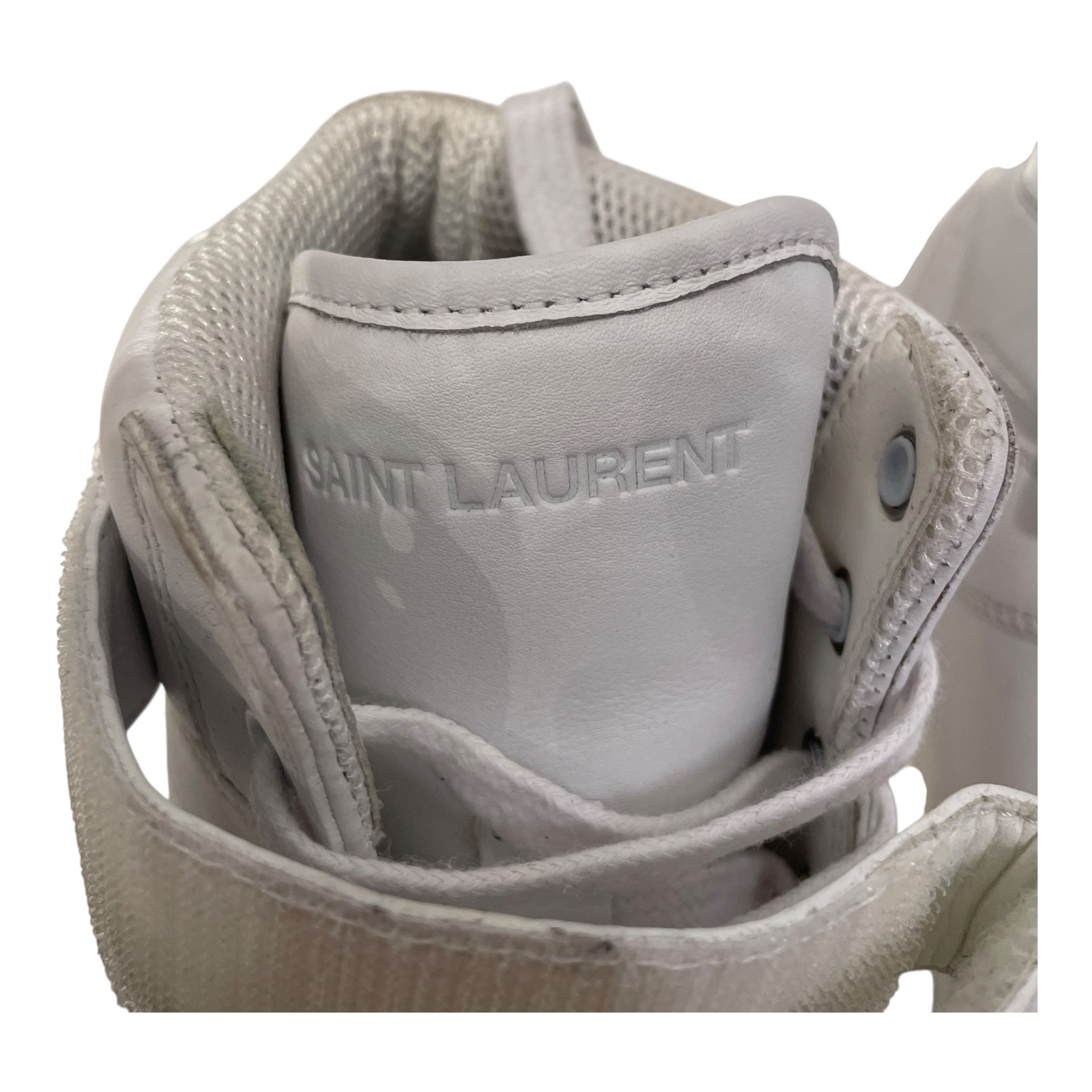 SAINT LAURENT/Hi-Sneakers/EU 38.5/Leather/WHT/STRAP SNEAKER view 4