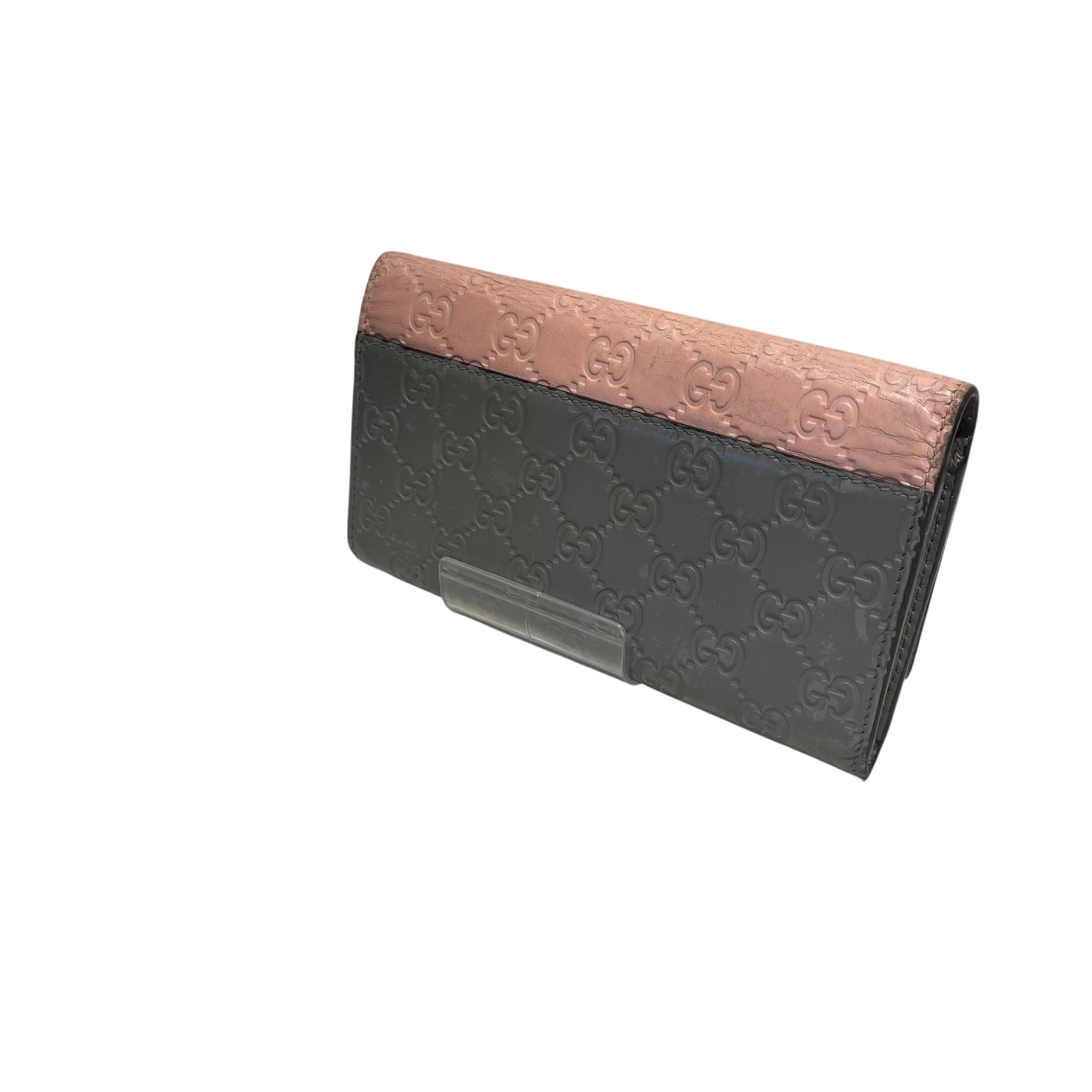 GUCCI/Long Wallet/Leather/PNK/L's/PNK & GRY Guccissima view 2