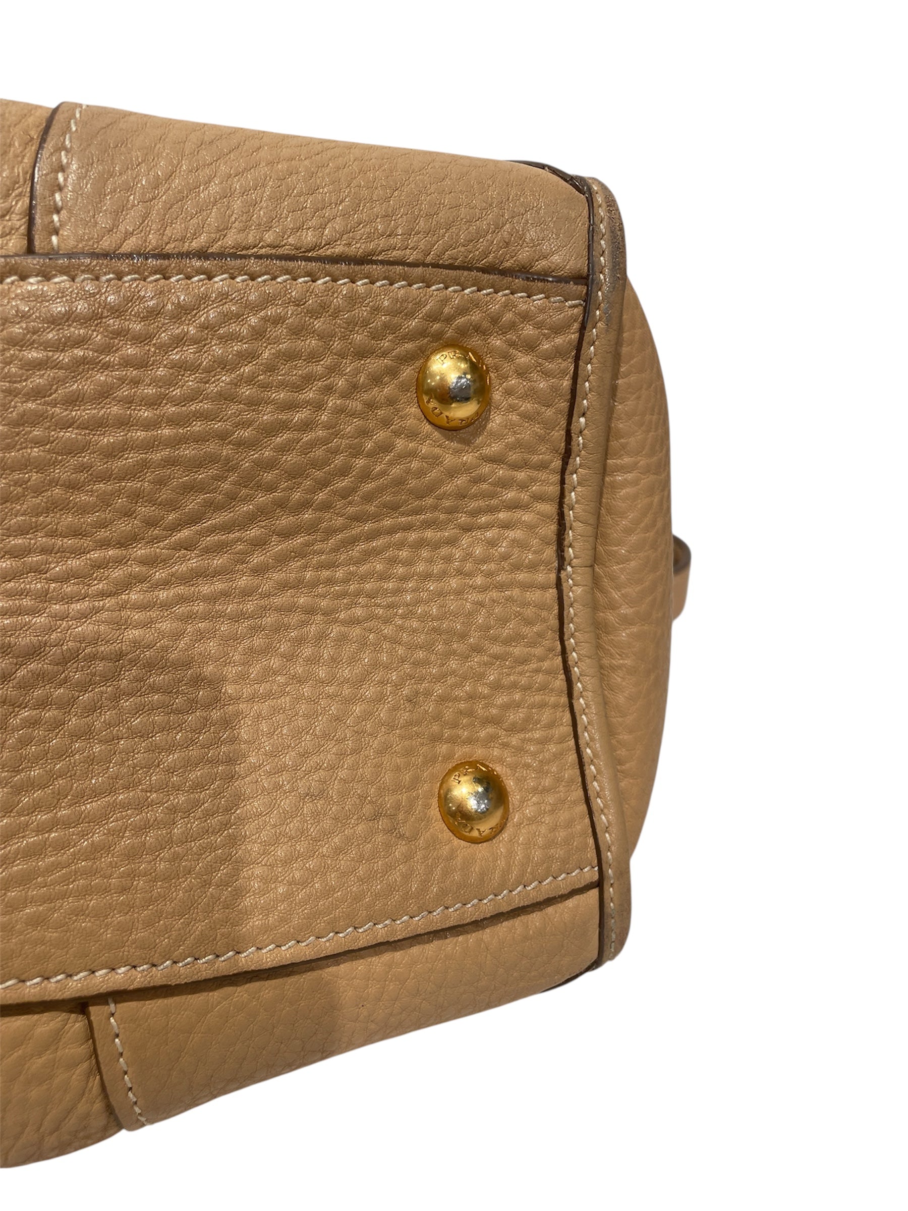 PRADA/Hand Bag/Leather/BEG/vitello daino tote view 5