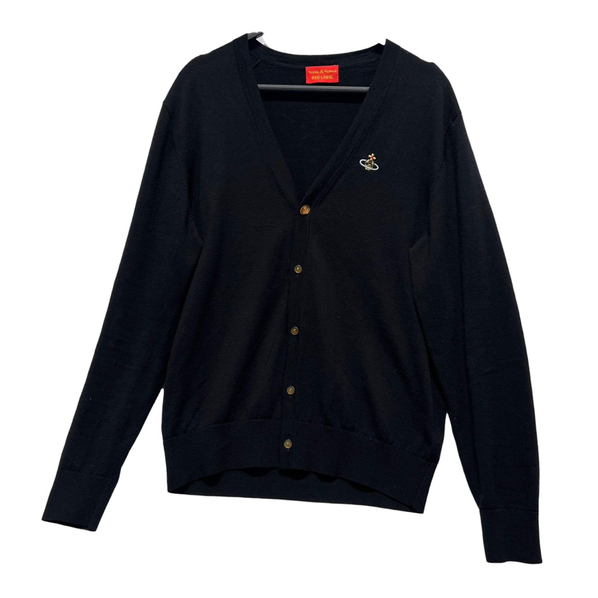 Vivienne Westwood RED LABEL/Cardigan/S/Wool/BLK/BUTTON UP/ORB LOGO view 1