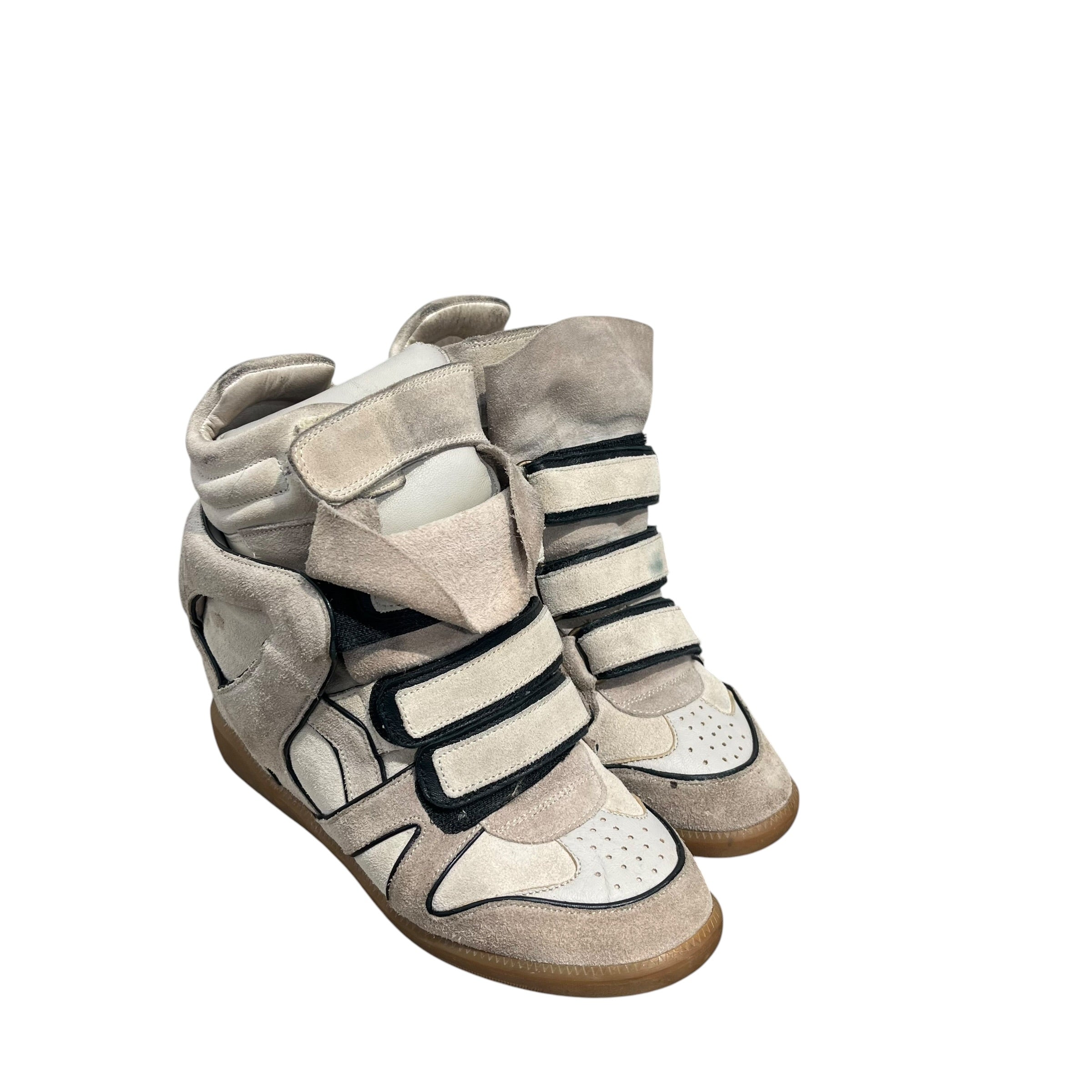 ISABEL MARANT/Hi-Sneakers/EU 38/Leather/BEG/WEDGE SNEAKER HIGH view 1