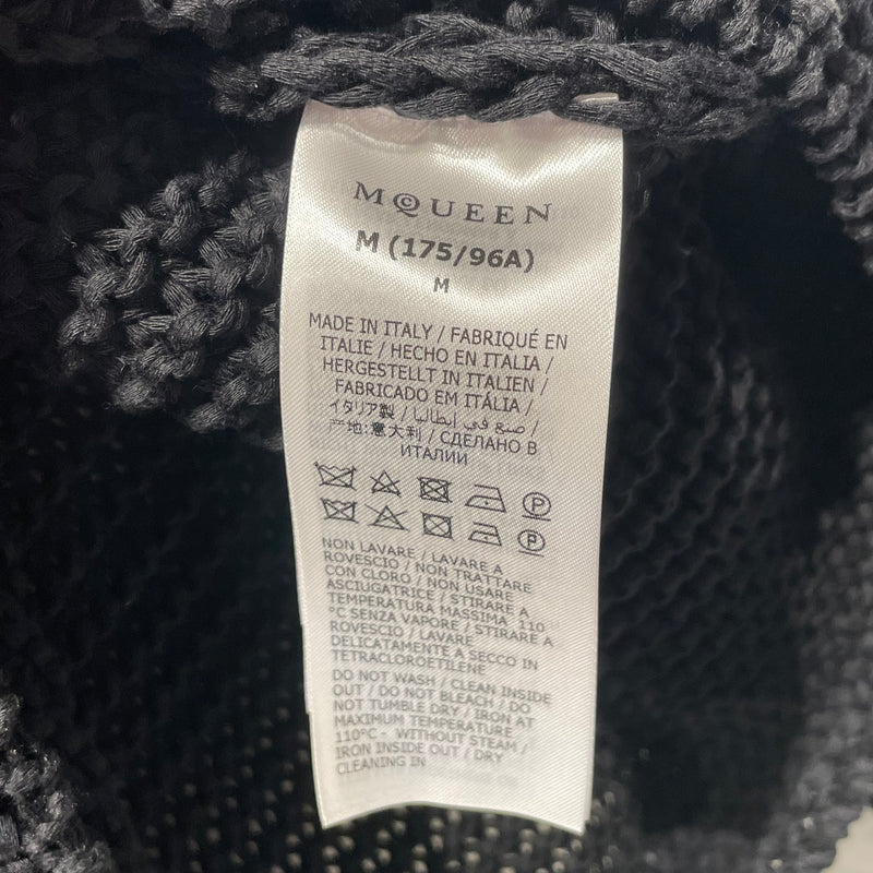Alexander McQueen/Sweater/L/Wool/BLK/logo textured