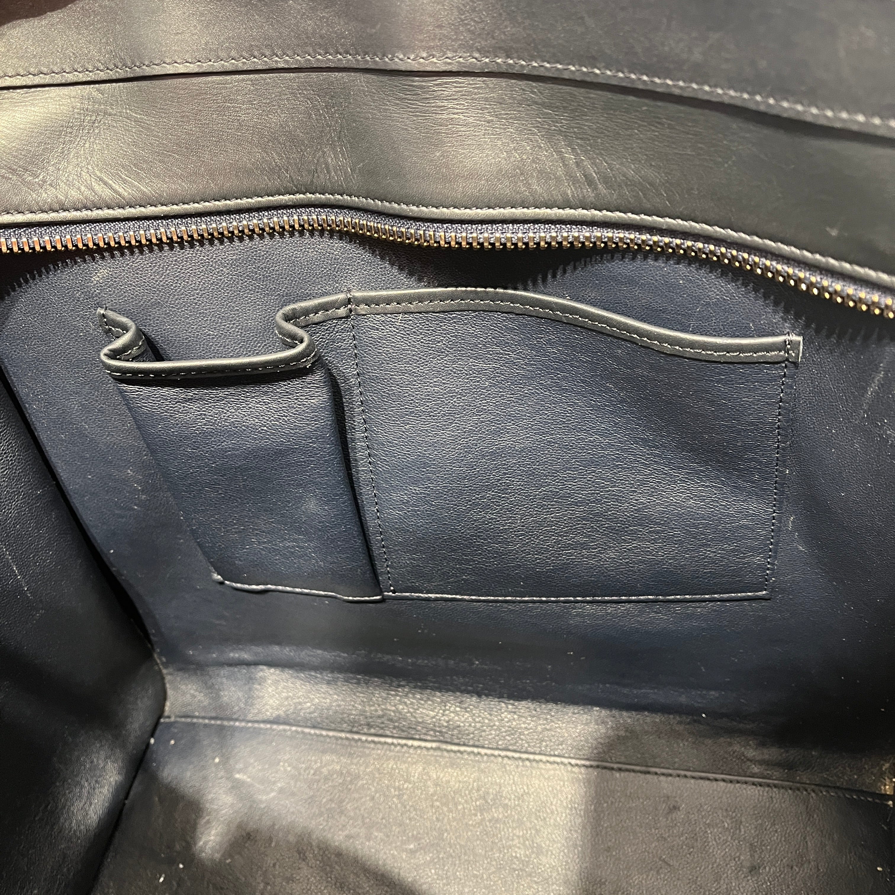 CELINE/Tote Bag/Border/Leather/BLU/Mini Luggage Tote in Blue view 18