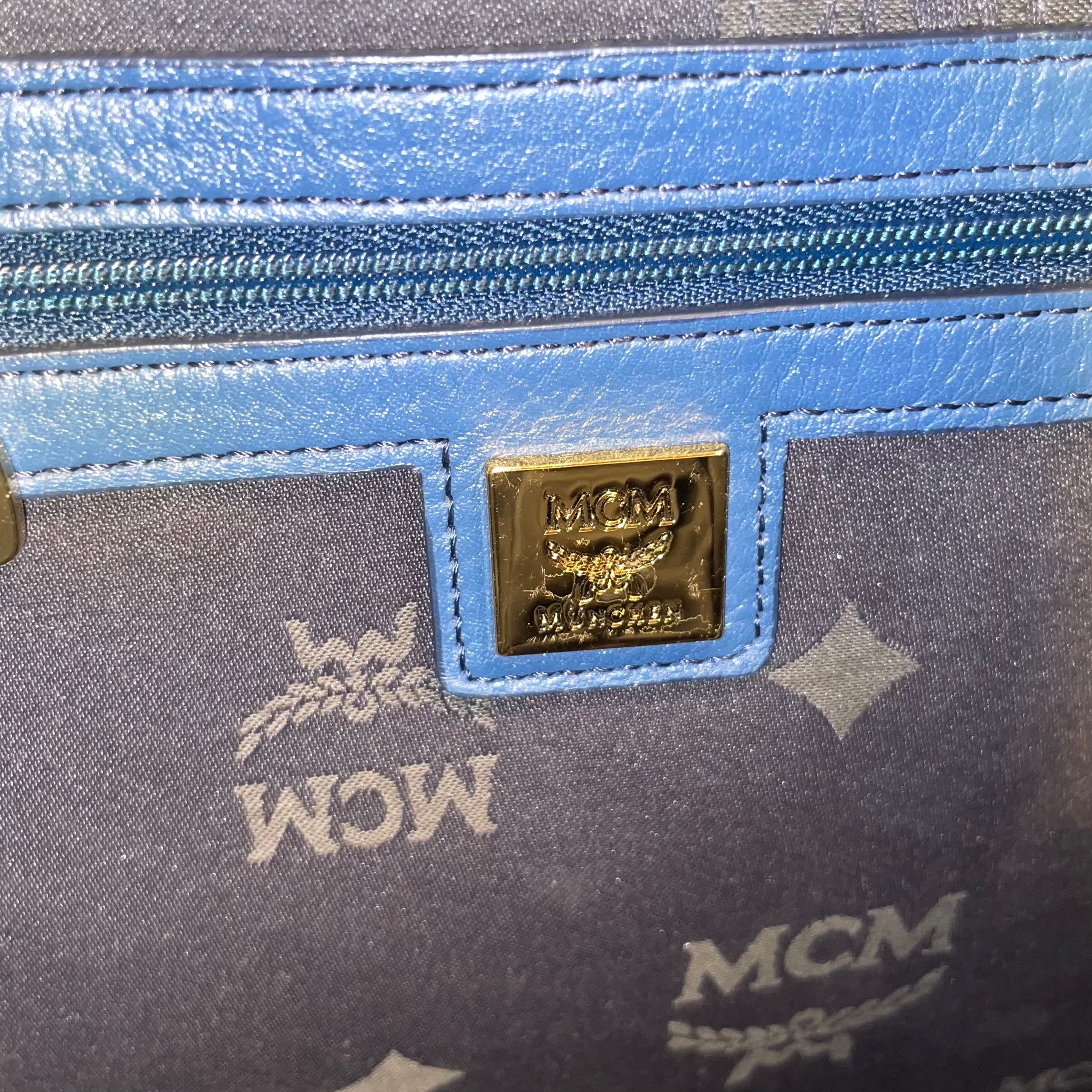 MCM/Backpack/Monogram/Leather/BLU/gld hard/munchen/8569 view 4