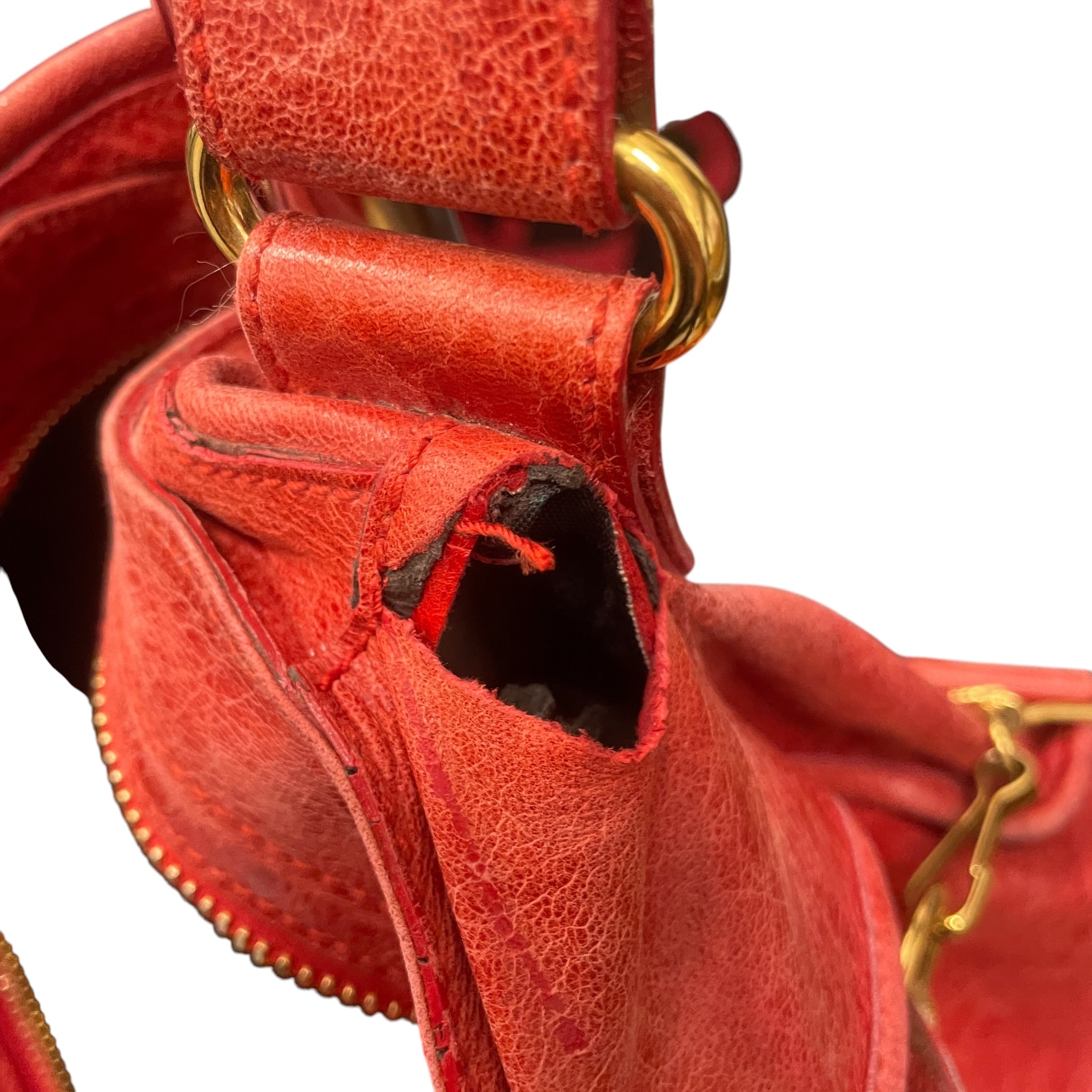 BALENCIAGA/Hand Bag/Lambskin/RED/CITY BAG/MOTORCYCLE/LAMBSKIN view 4